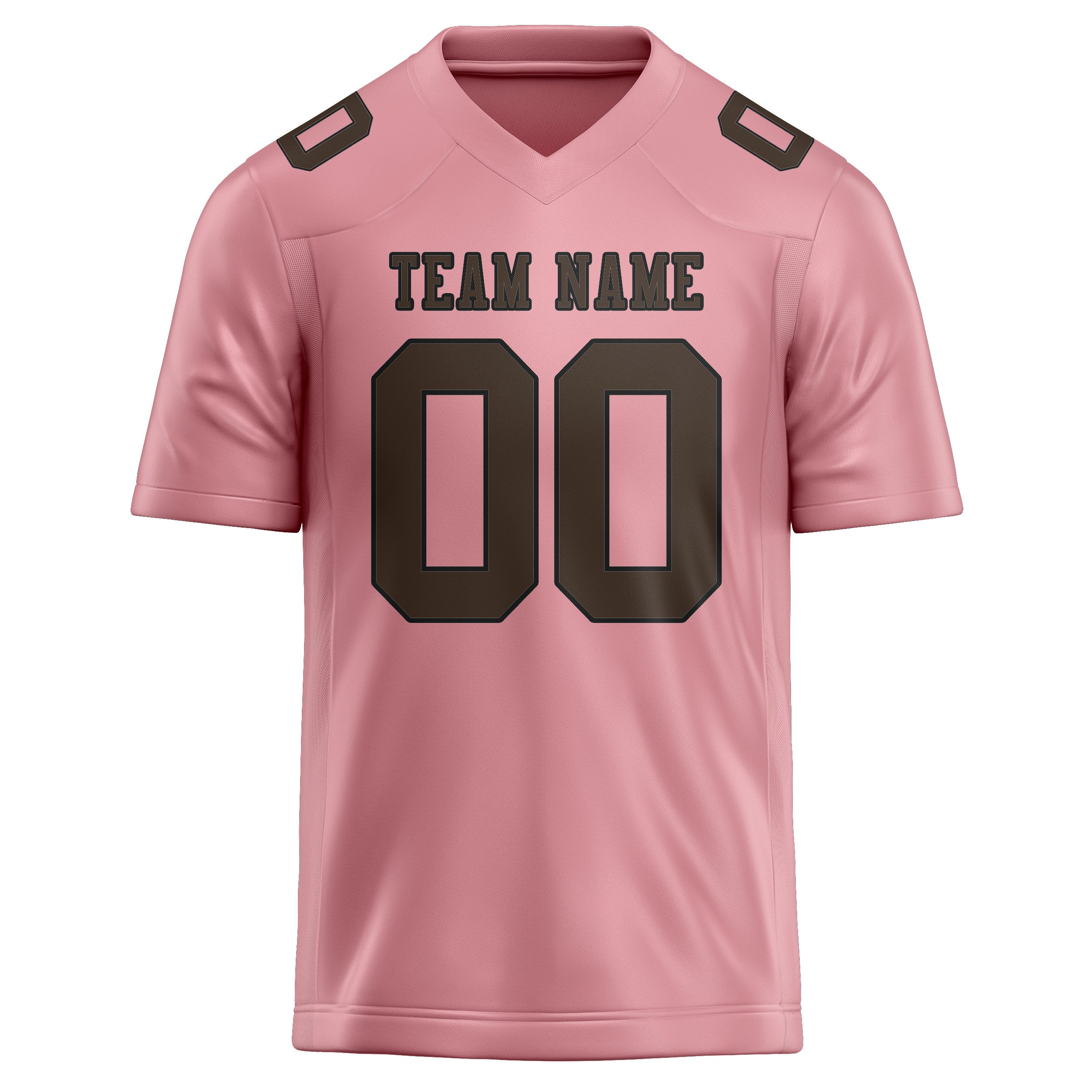Maillot de football personnalisé rose clair et marron