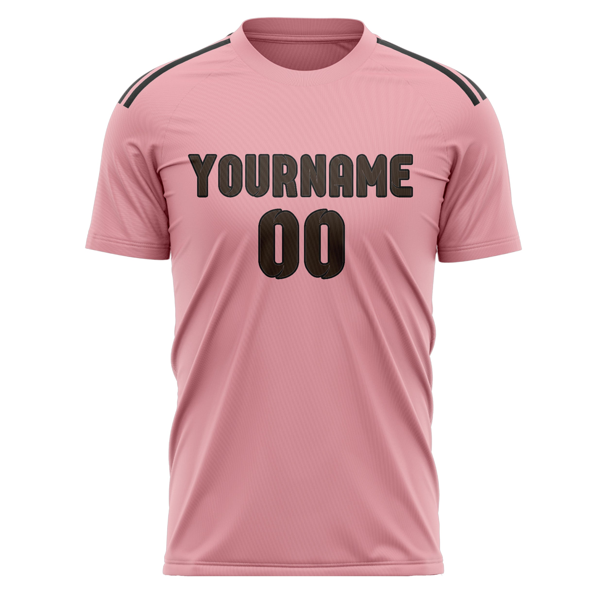 Maillot de football personnalisé rose clair et marron