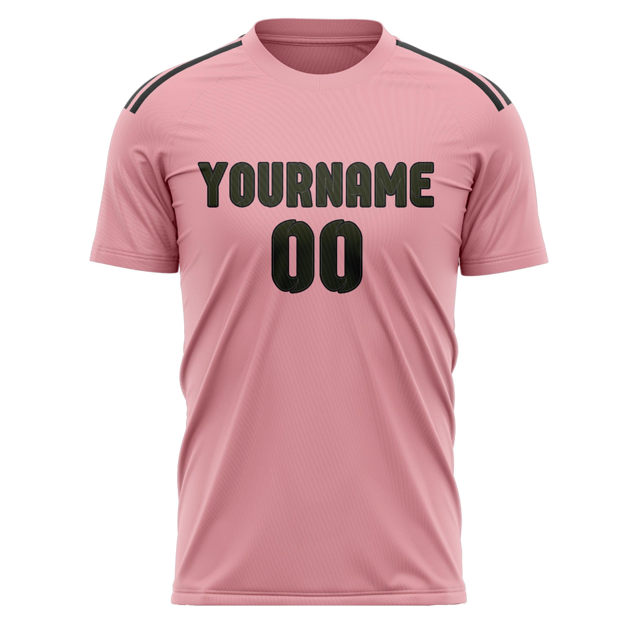 Maillot de football personnalisé rose clair olive