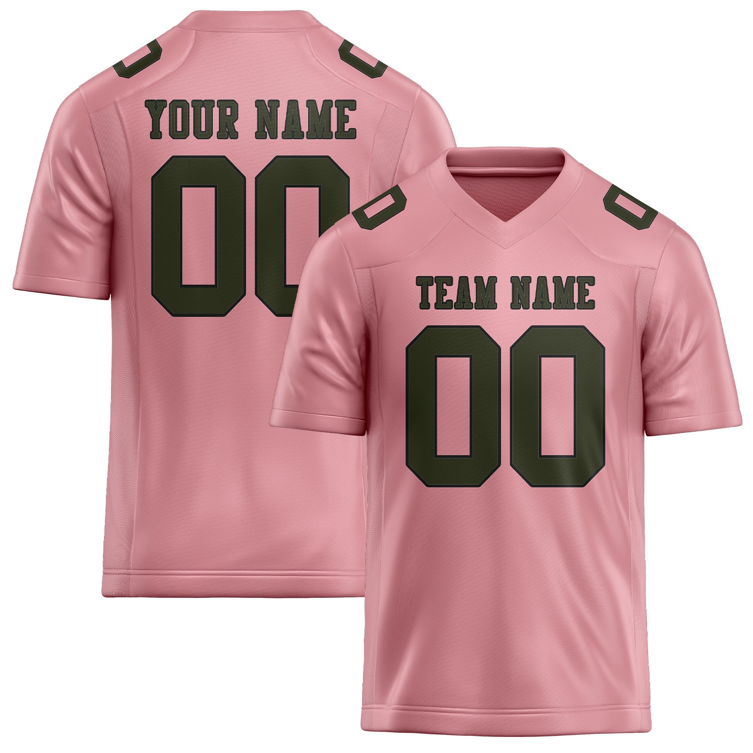 Maillot de football personnalisé rose clair olive