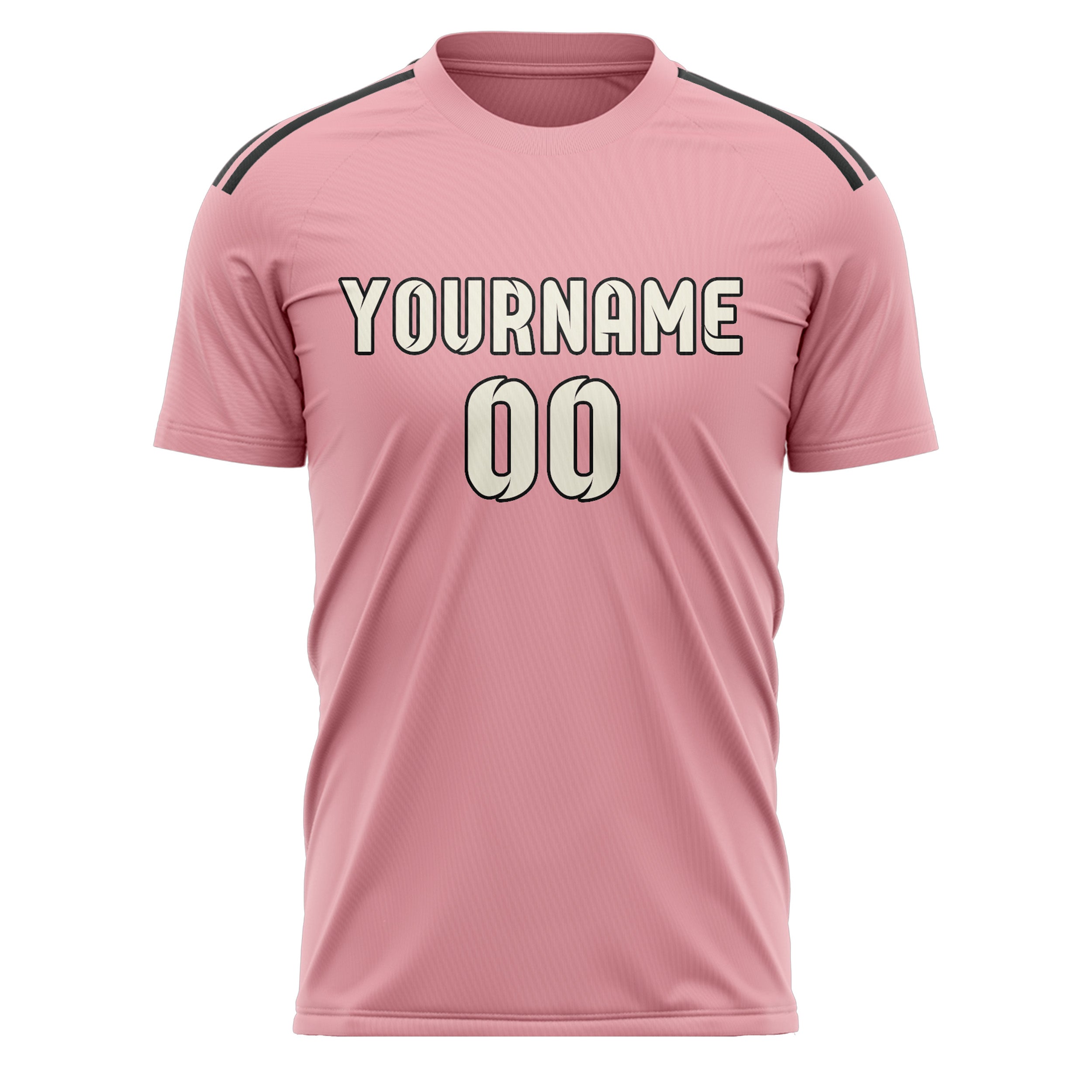 Maillot de football personnalisé rose clair et crème