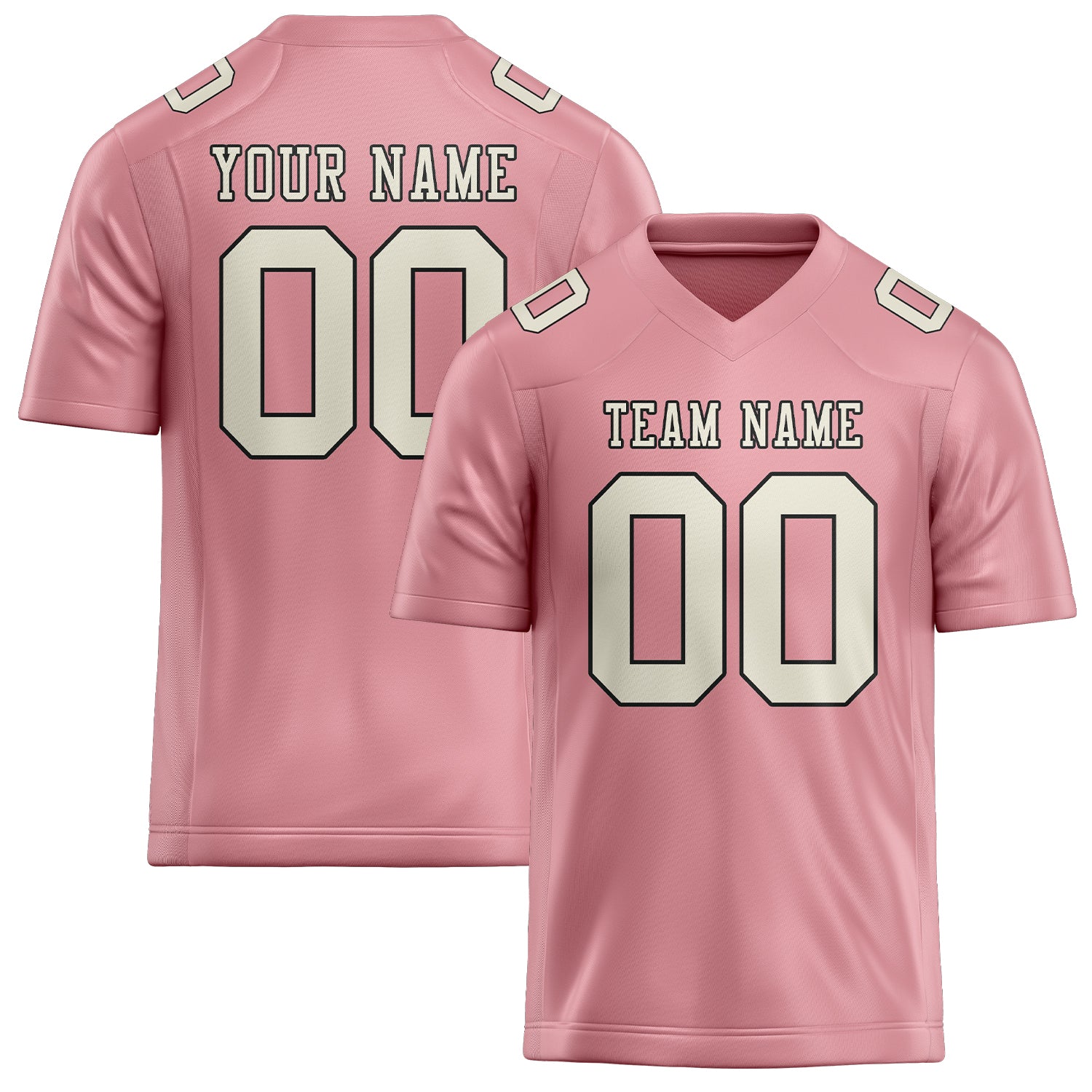 Maillot de football personnalisé rose clair et crème