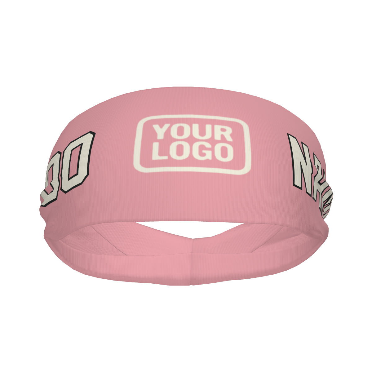 Bandeau de sport rose clair crème personnalisé