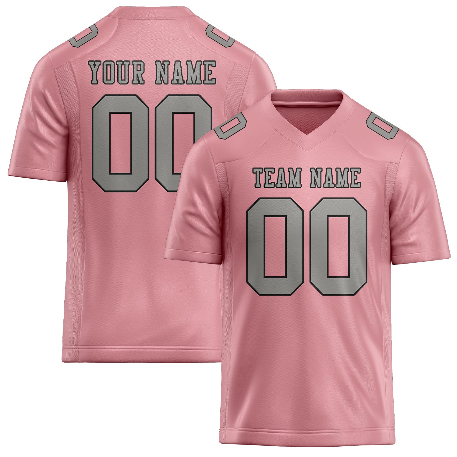 Maillot de football personnalisé rose clair et gris