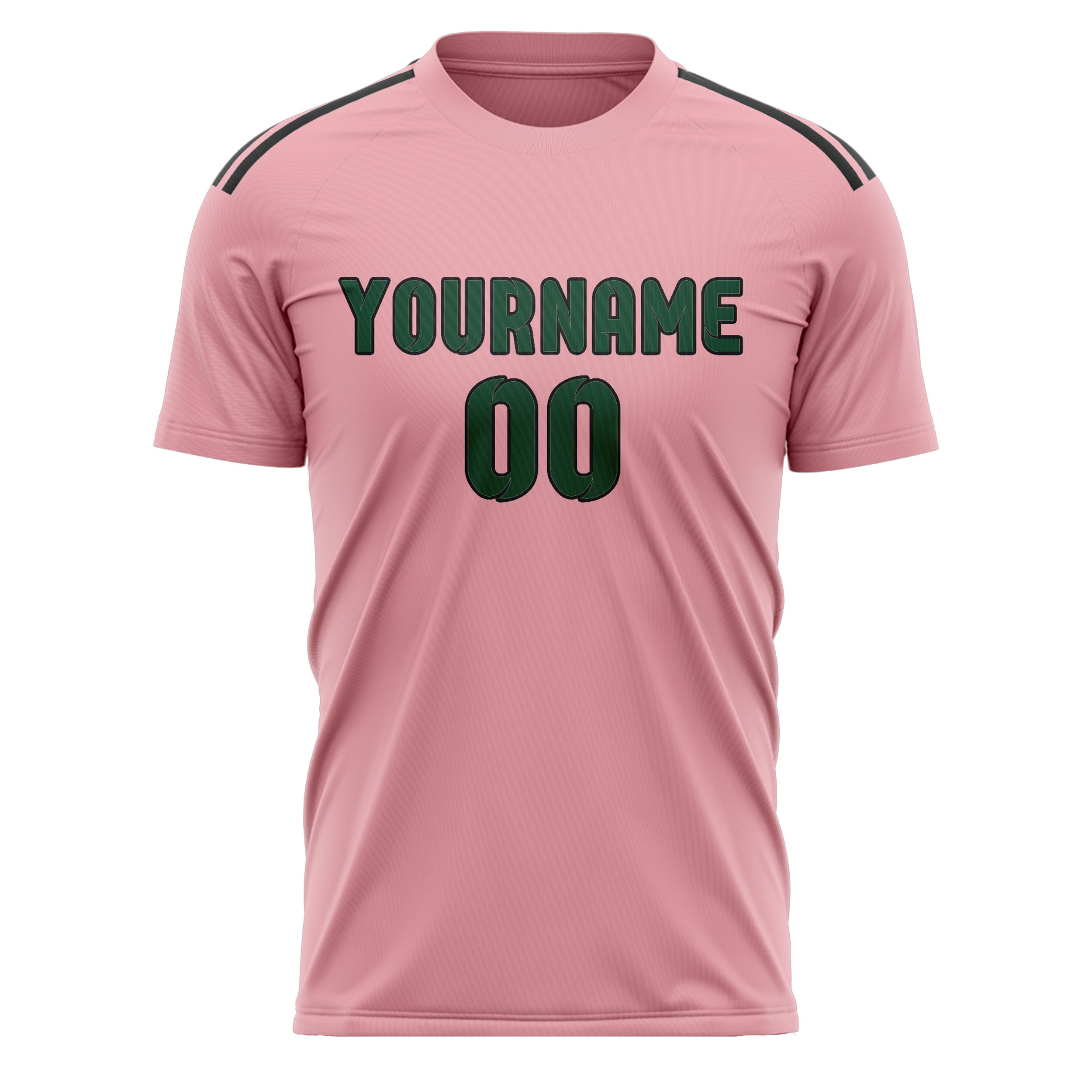 Maillot de football personnalisé rose clair et vert