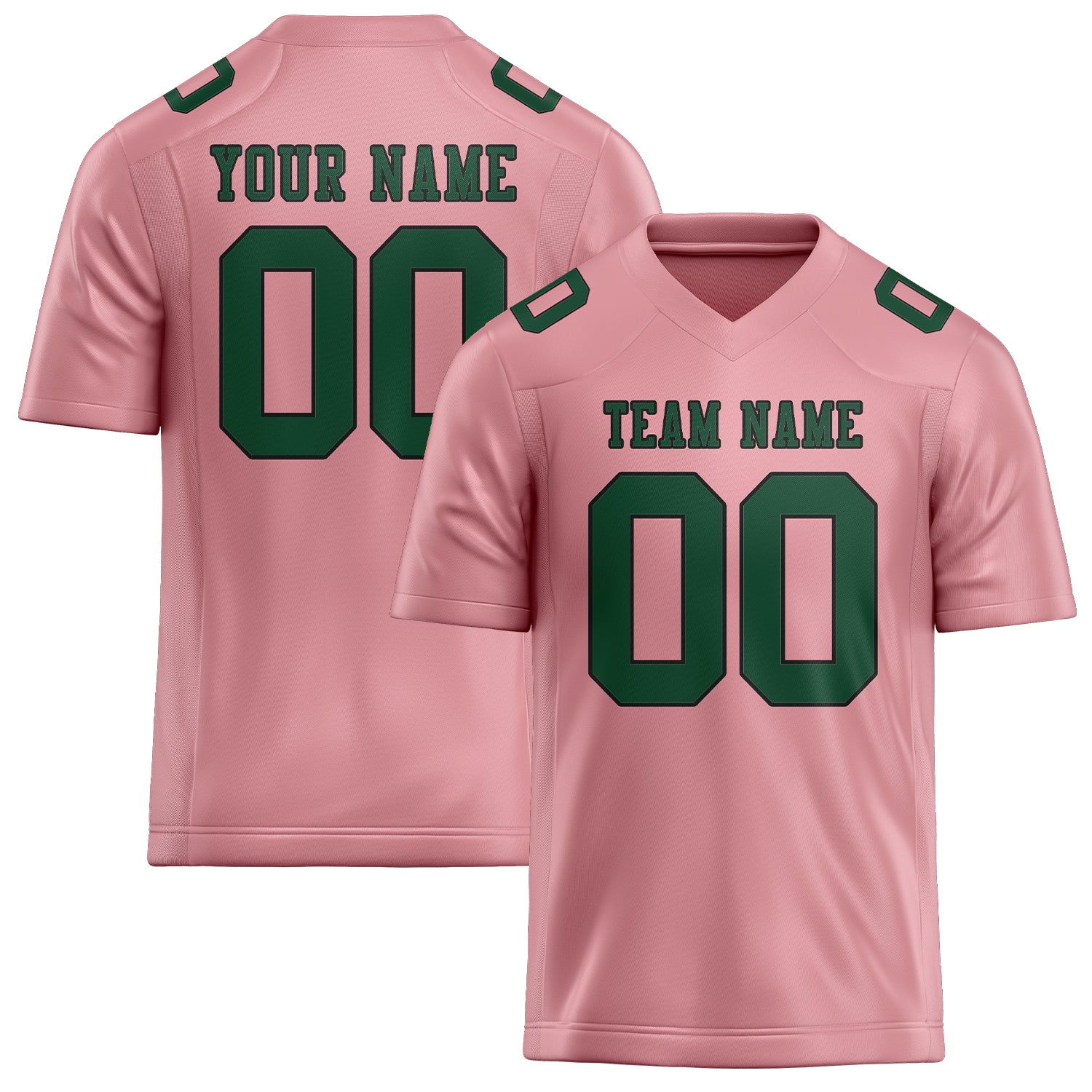 Maillot de football personnalisé rose clair et vert