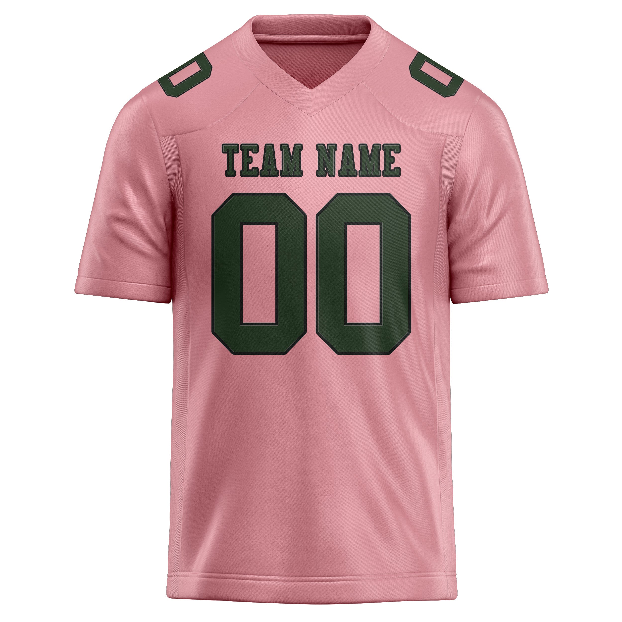 Maillot de football personnalisé rose clair et vert foncé