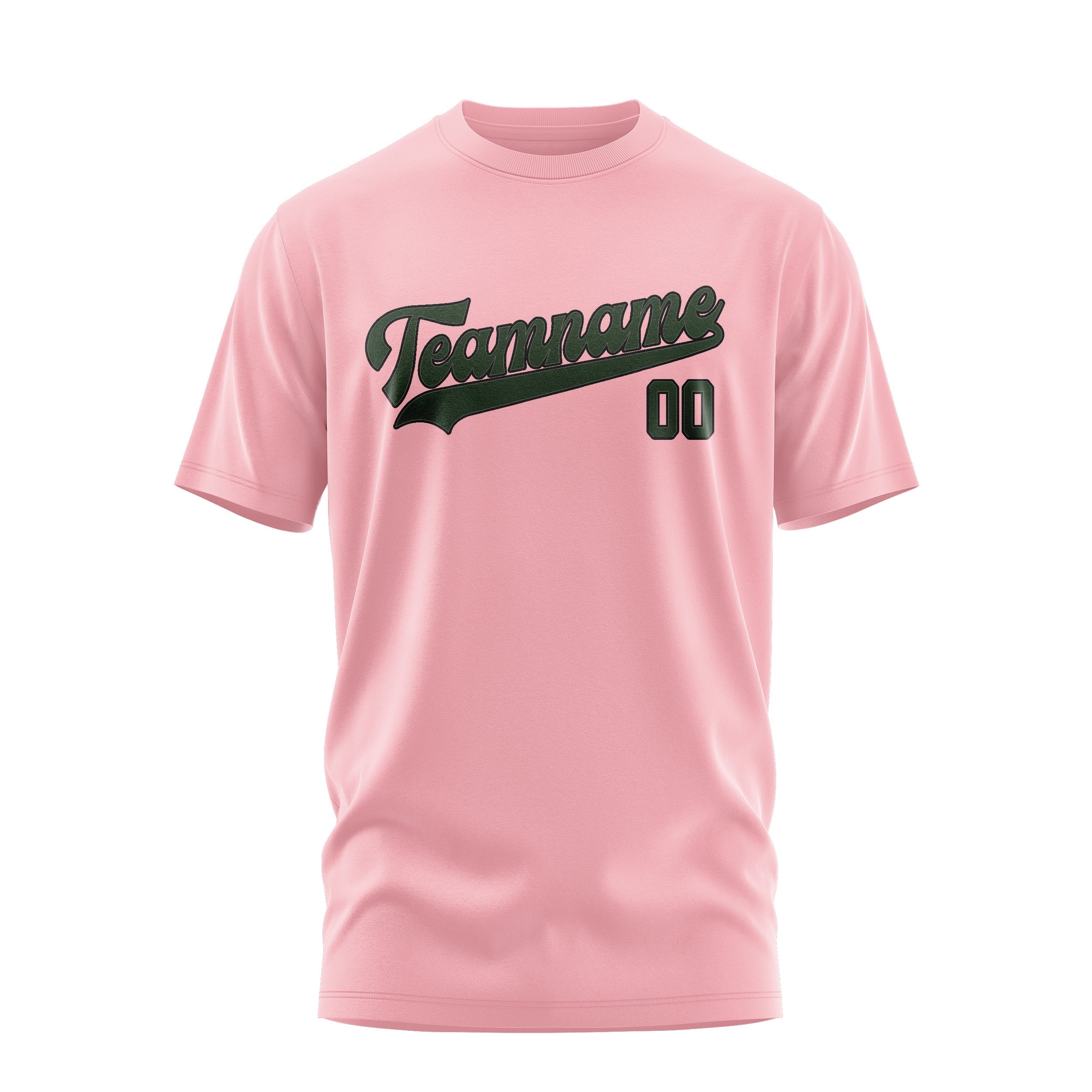 T-shirt personnalisé rose clair et vert foncé