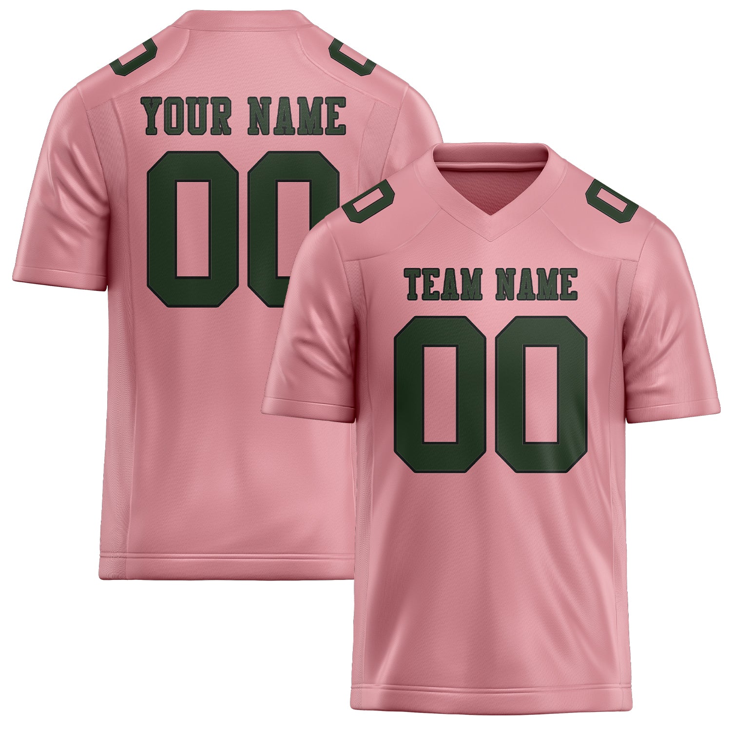 Maillot de football personnalisé rose clair et vert foncé