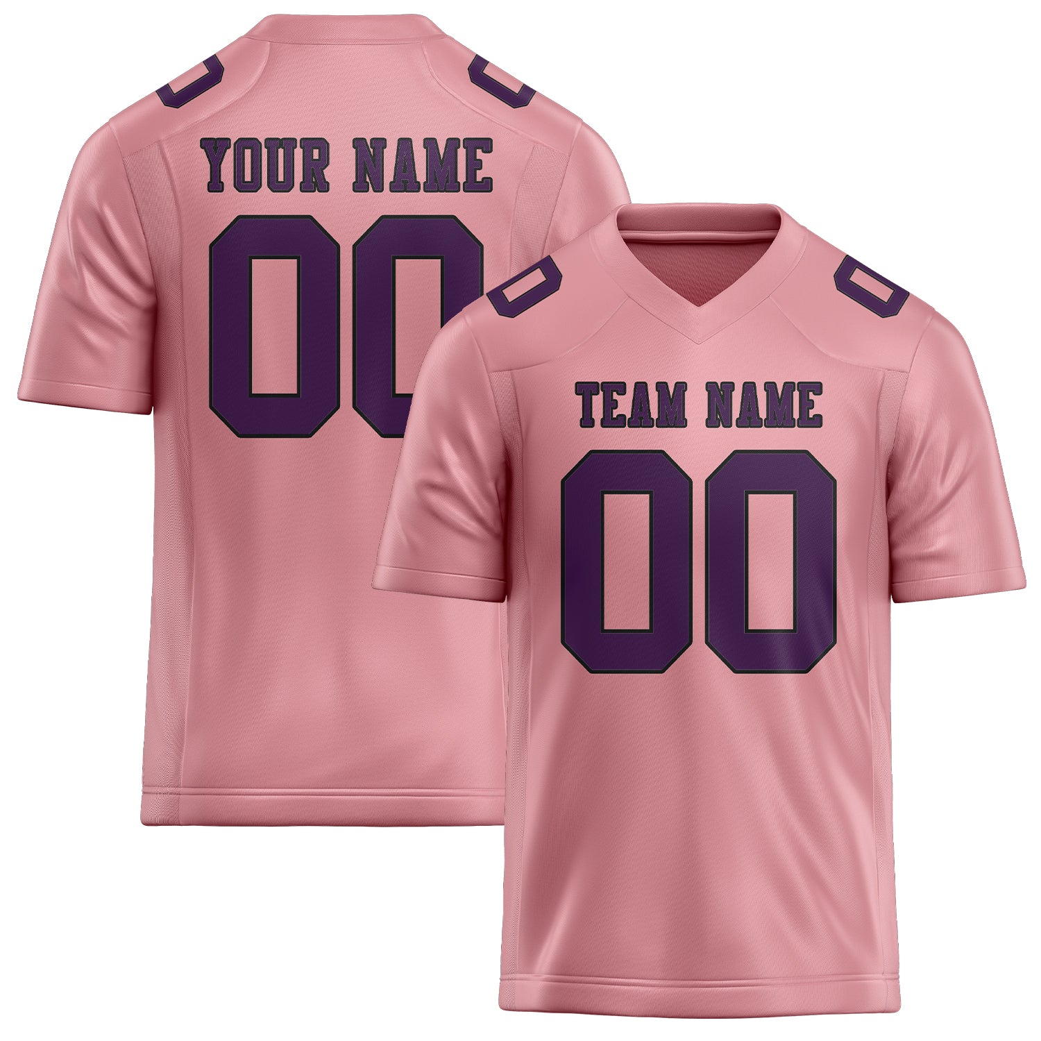 Maillot de football personnalisé rose clair et violet