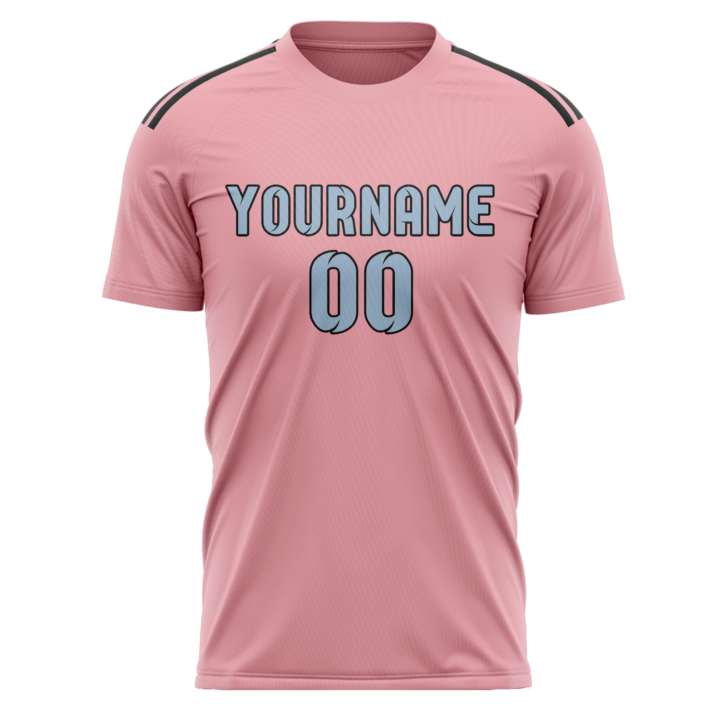 Maillot de football personnalisé rose clair et bleu clair