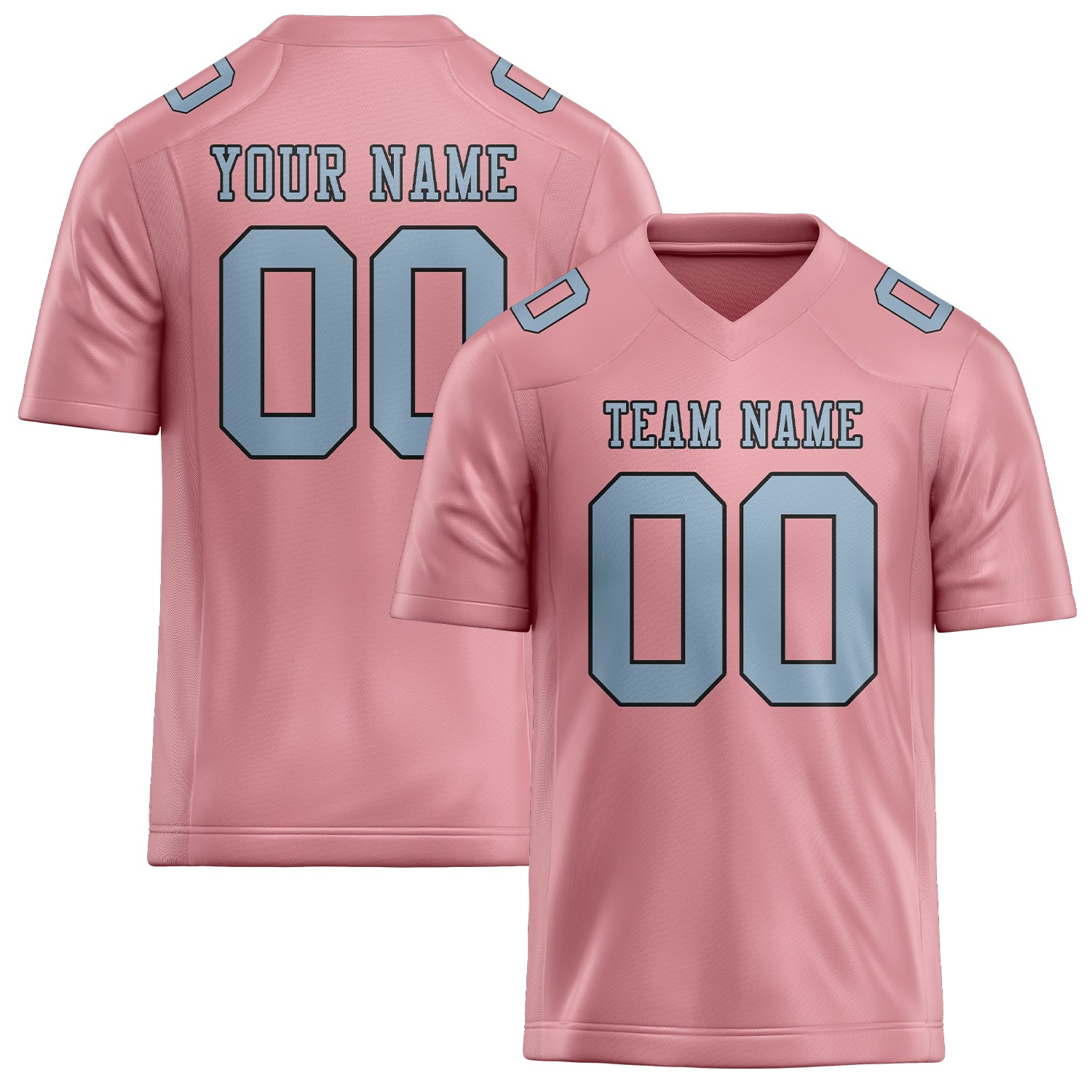Maillot de football personnalisé rose clair et bleu clair