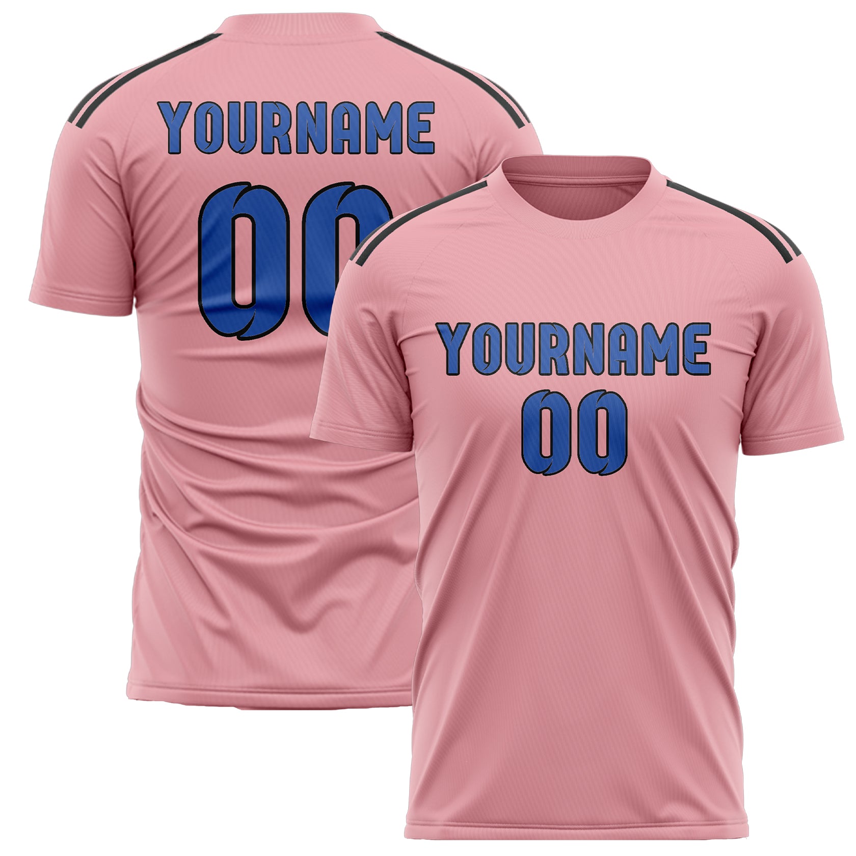 Maillot de football personnalisé rose clair et bleu ciel