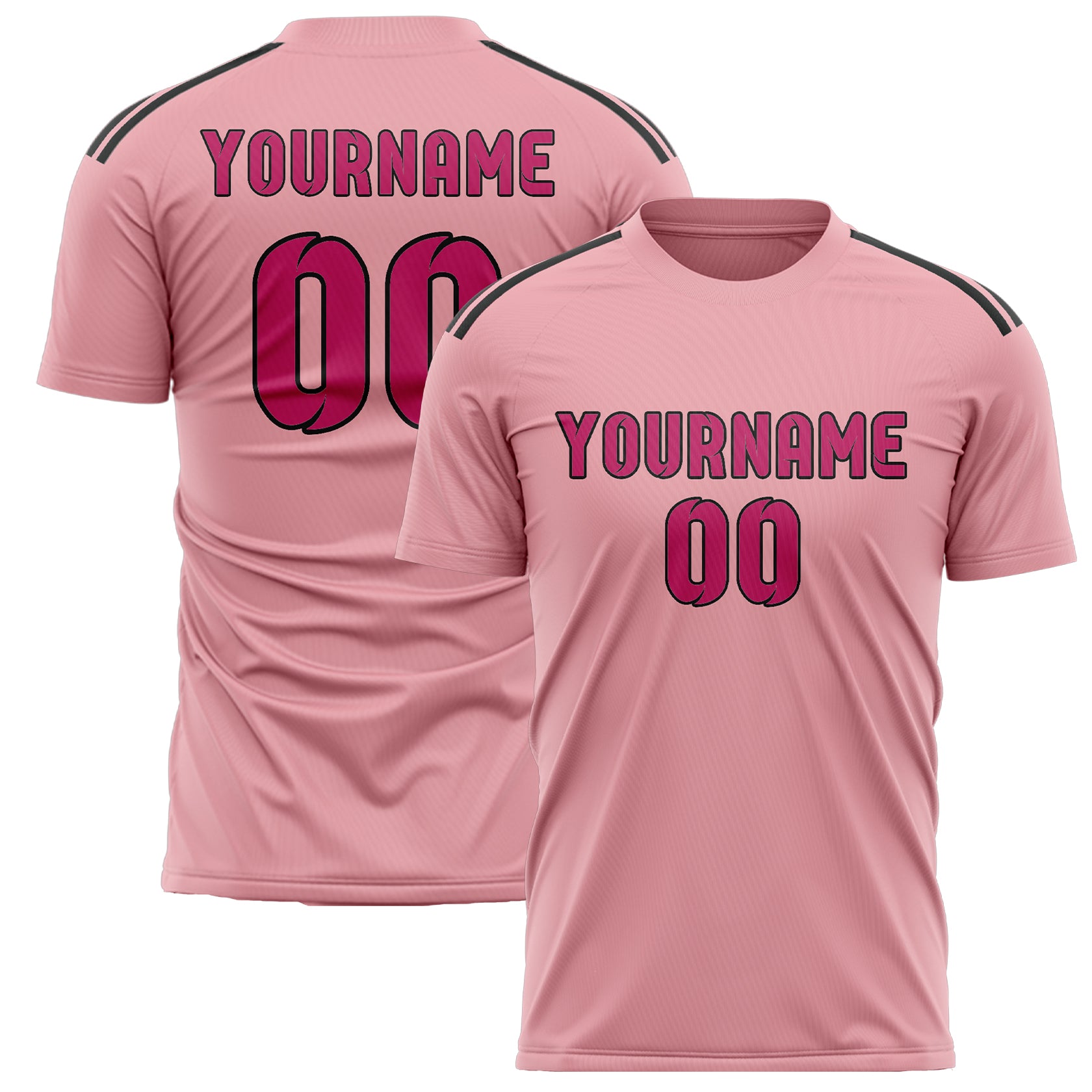 Maillot de football rose clair personnalisé