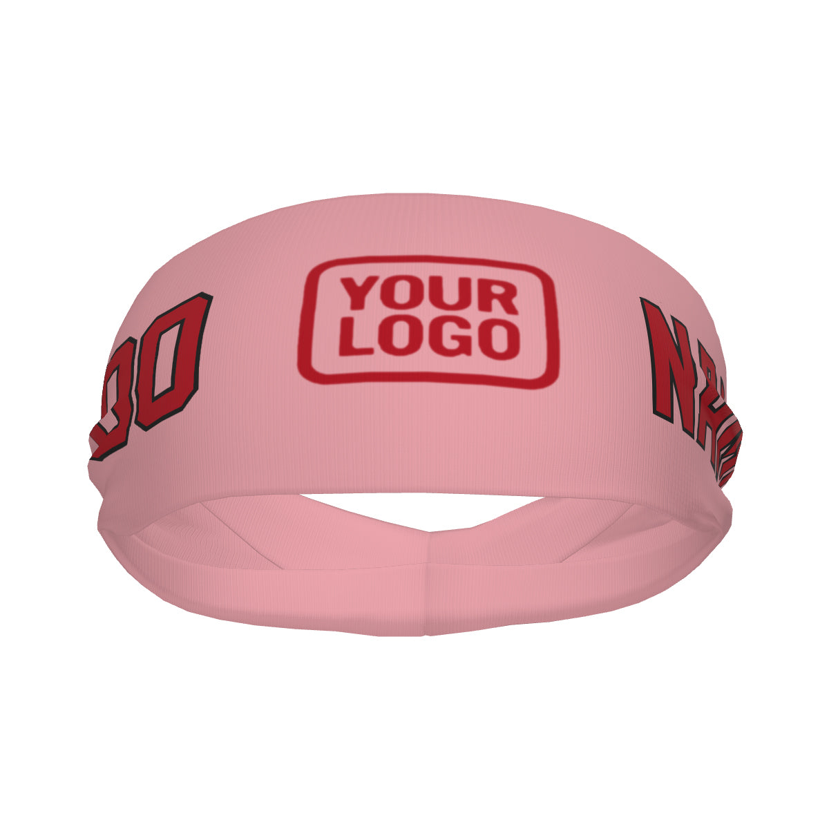 Bandeau de sport personnalisé rose clair et rouge