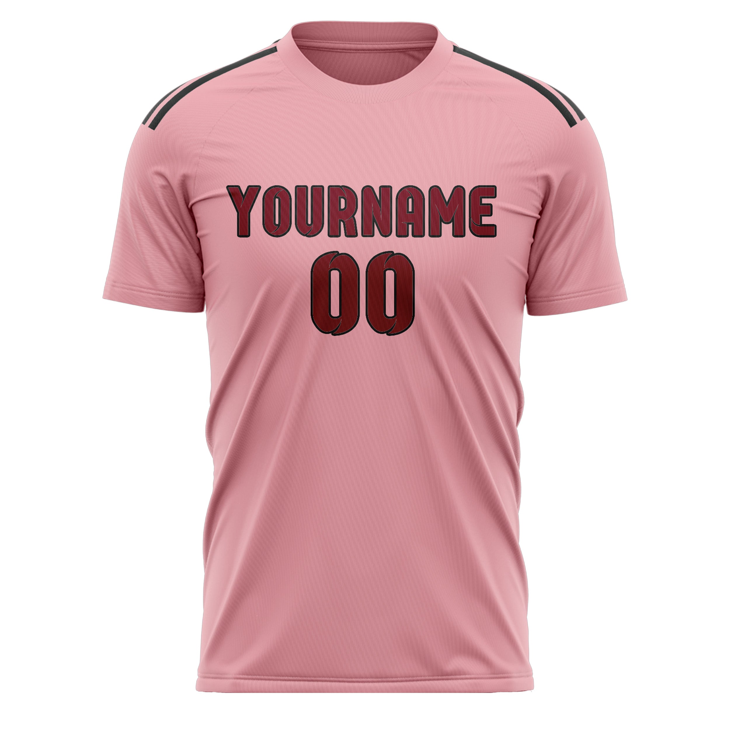 Maillot de football personnalisé rose clair et rouge cramoisi