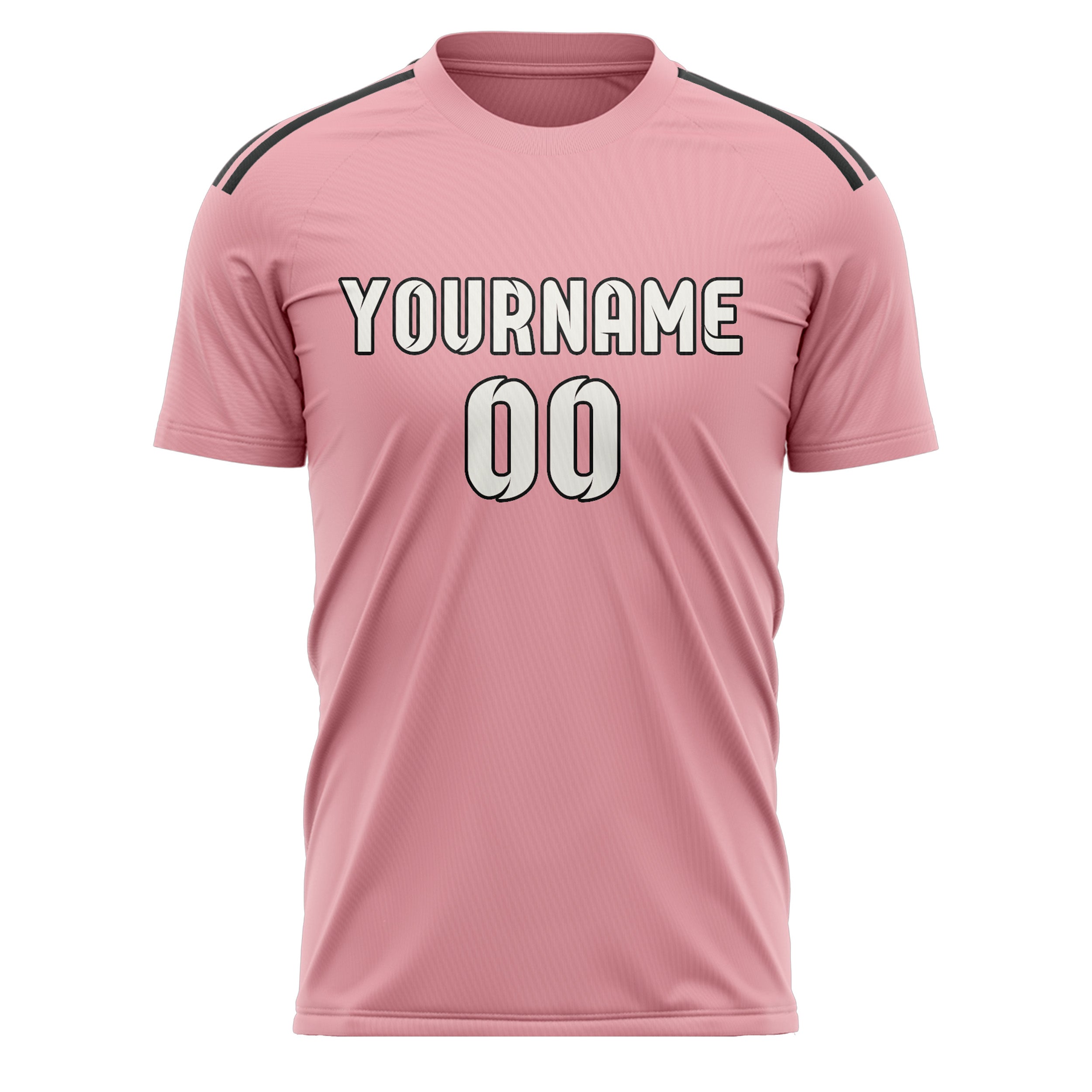Maillot de football personnalisé rose clair et blanc