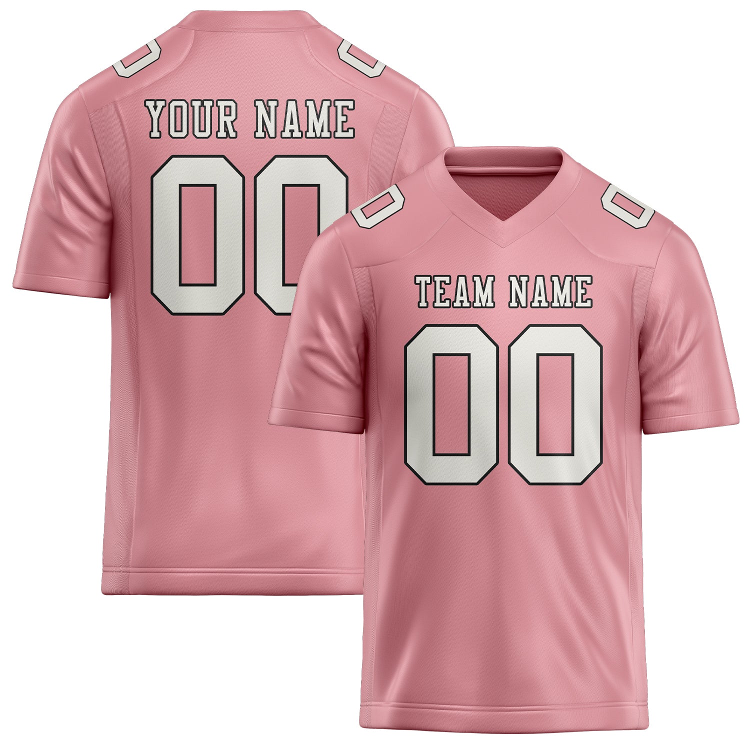 Maillot de football personnalisé rose clair et blanc