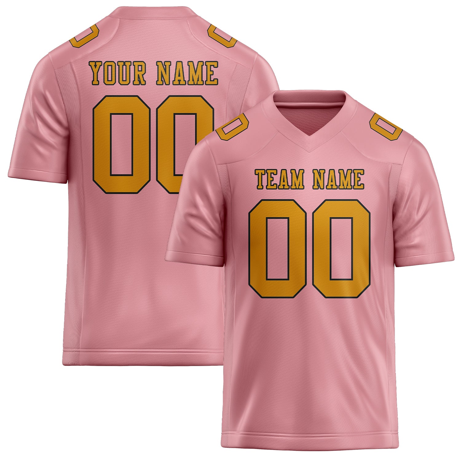 Maillot de football personnalisé rose clair et jaune