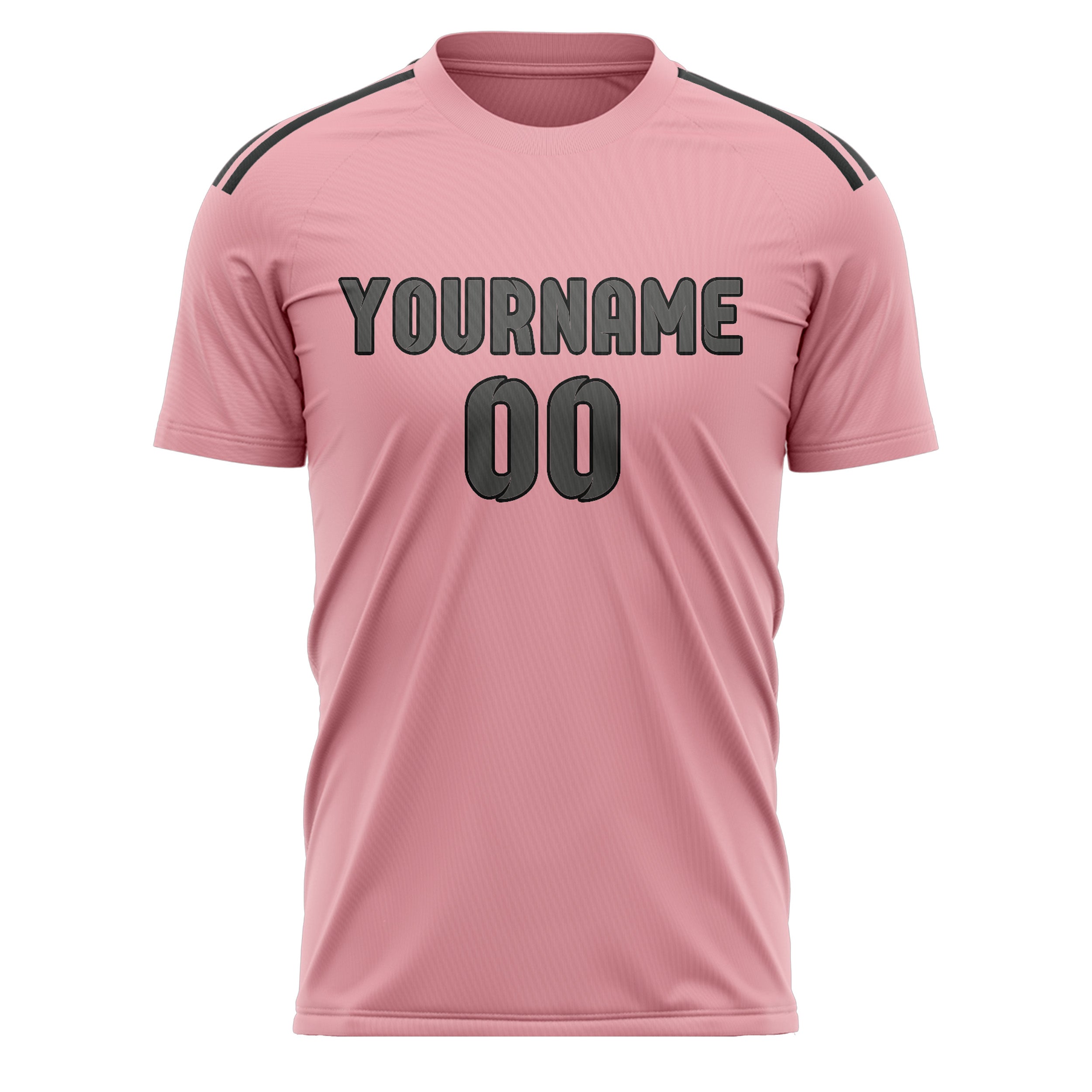 Maillot de football personnalisé rose clair et gris foncé