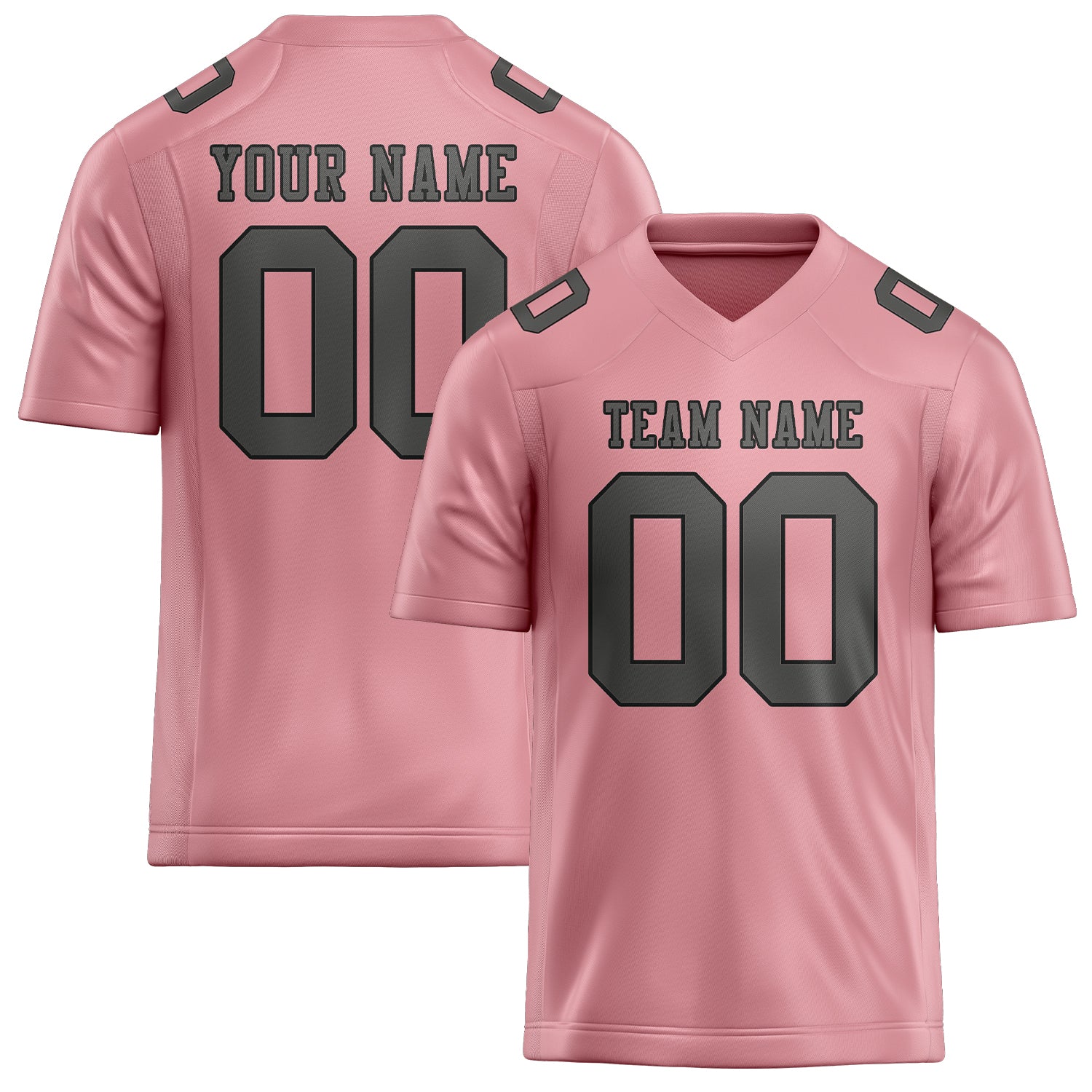Maillot de football personnalisé rose clair et gris foncé