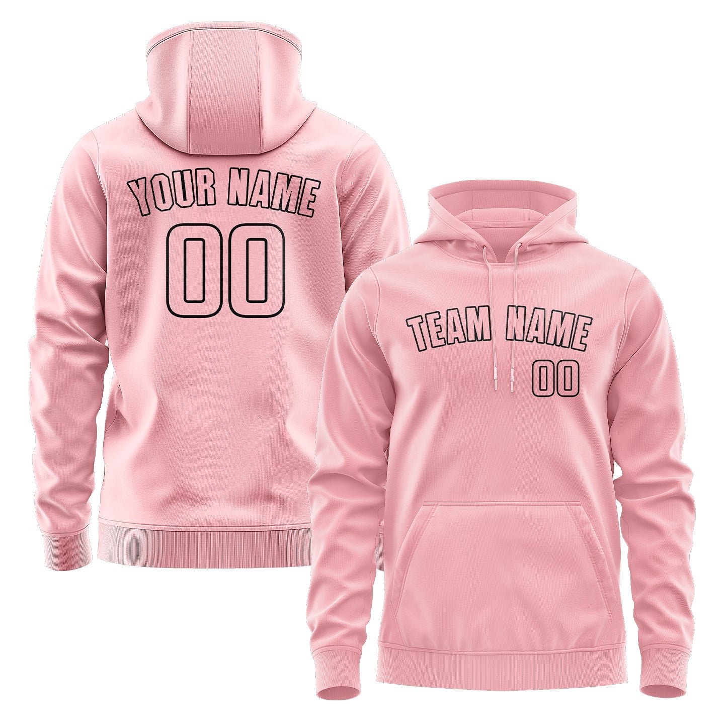 Sweat à capuche rose clair personnalisé 