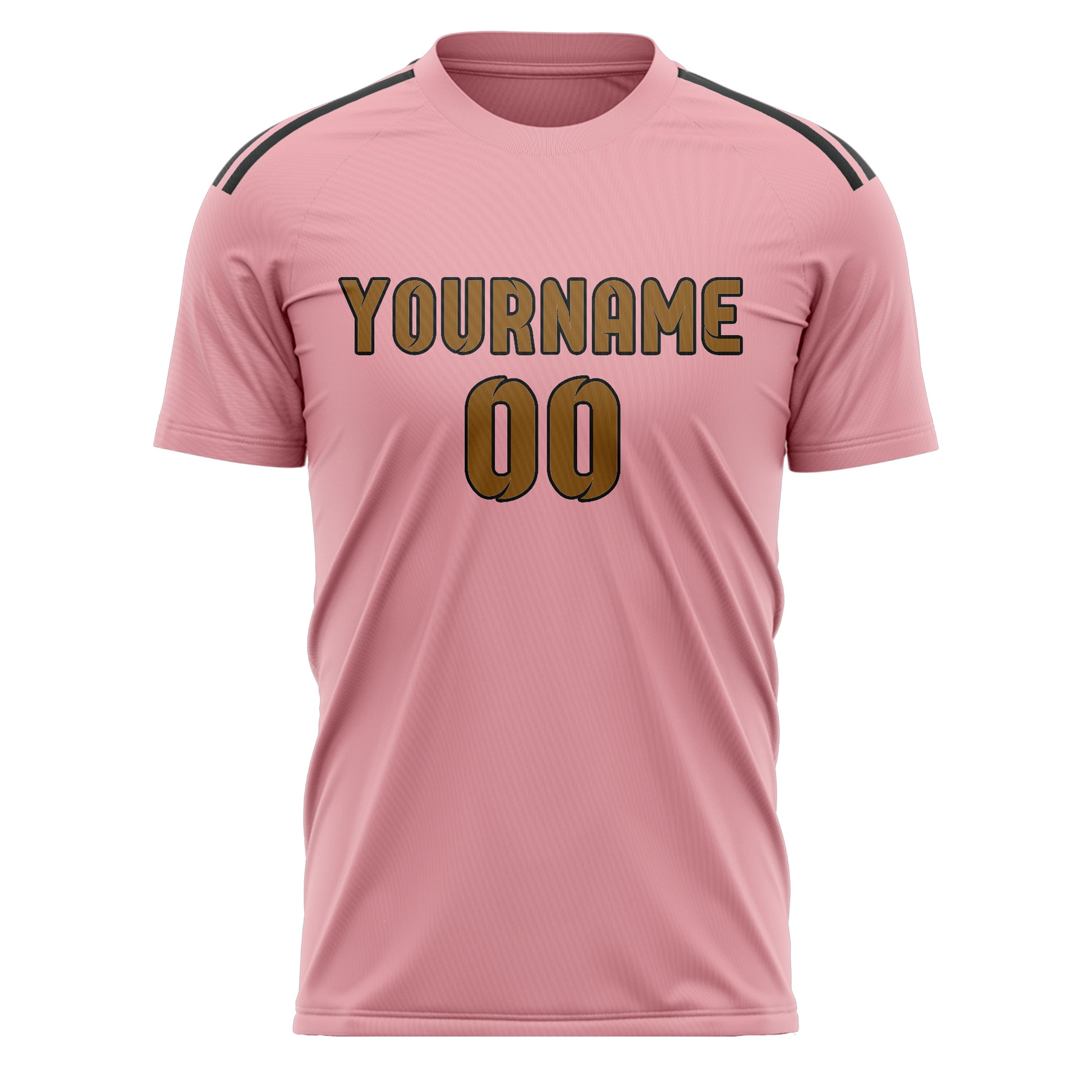 Maillot de football personnalisé rose clair et kaki