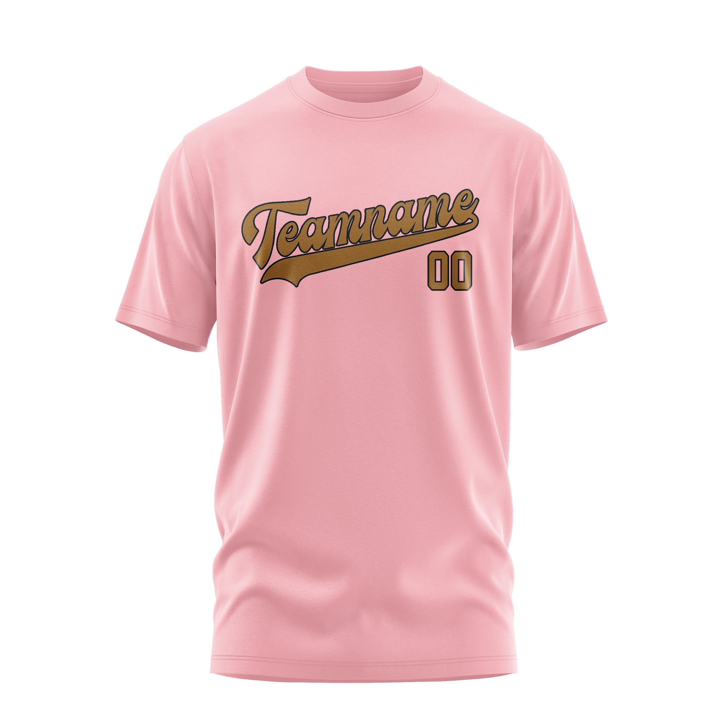 T-shirt kaki rose clair personnalisé