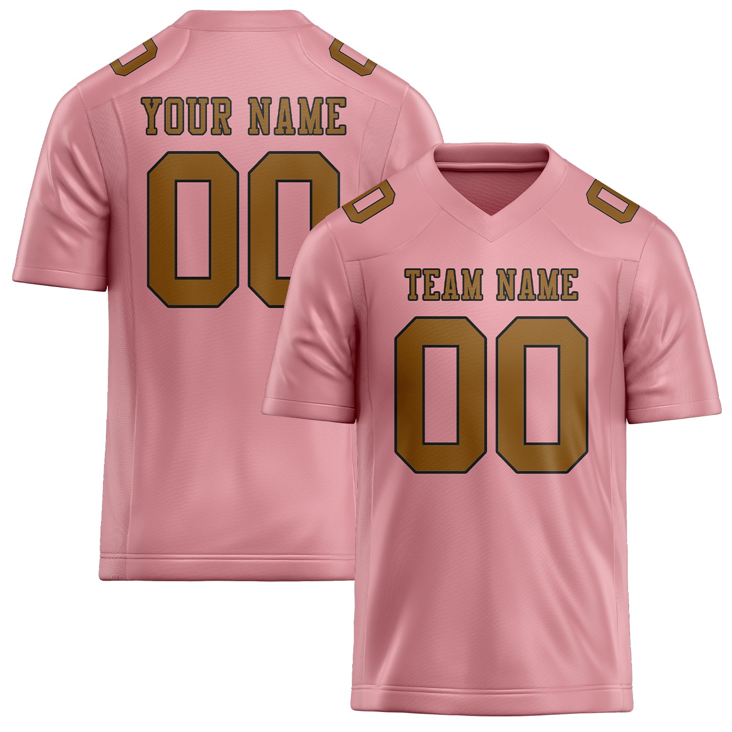 Maillot de football personnalisé rose clair et kaki