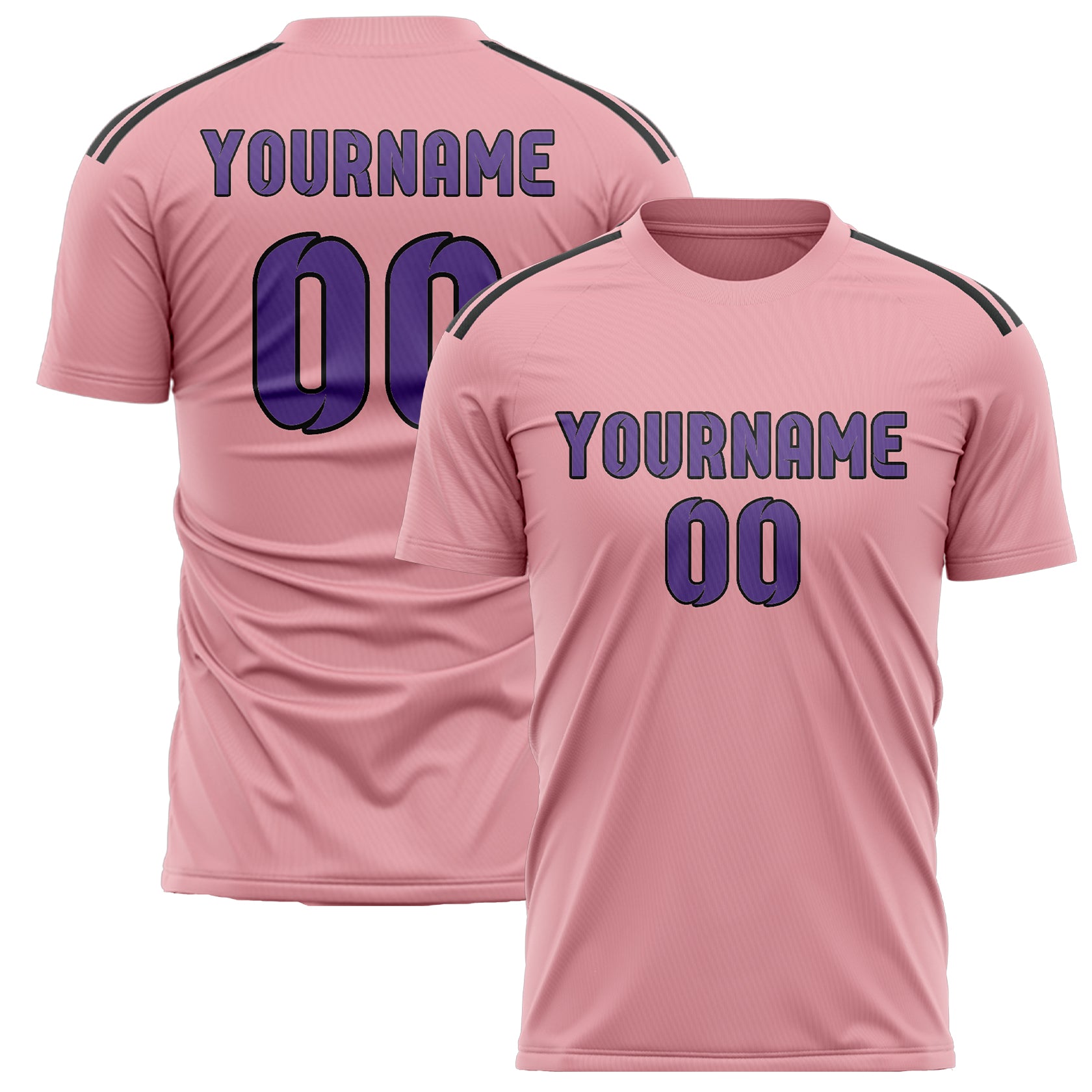 Maillot de football personnalisé rose clair et violet clair