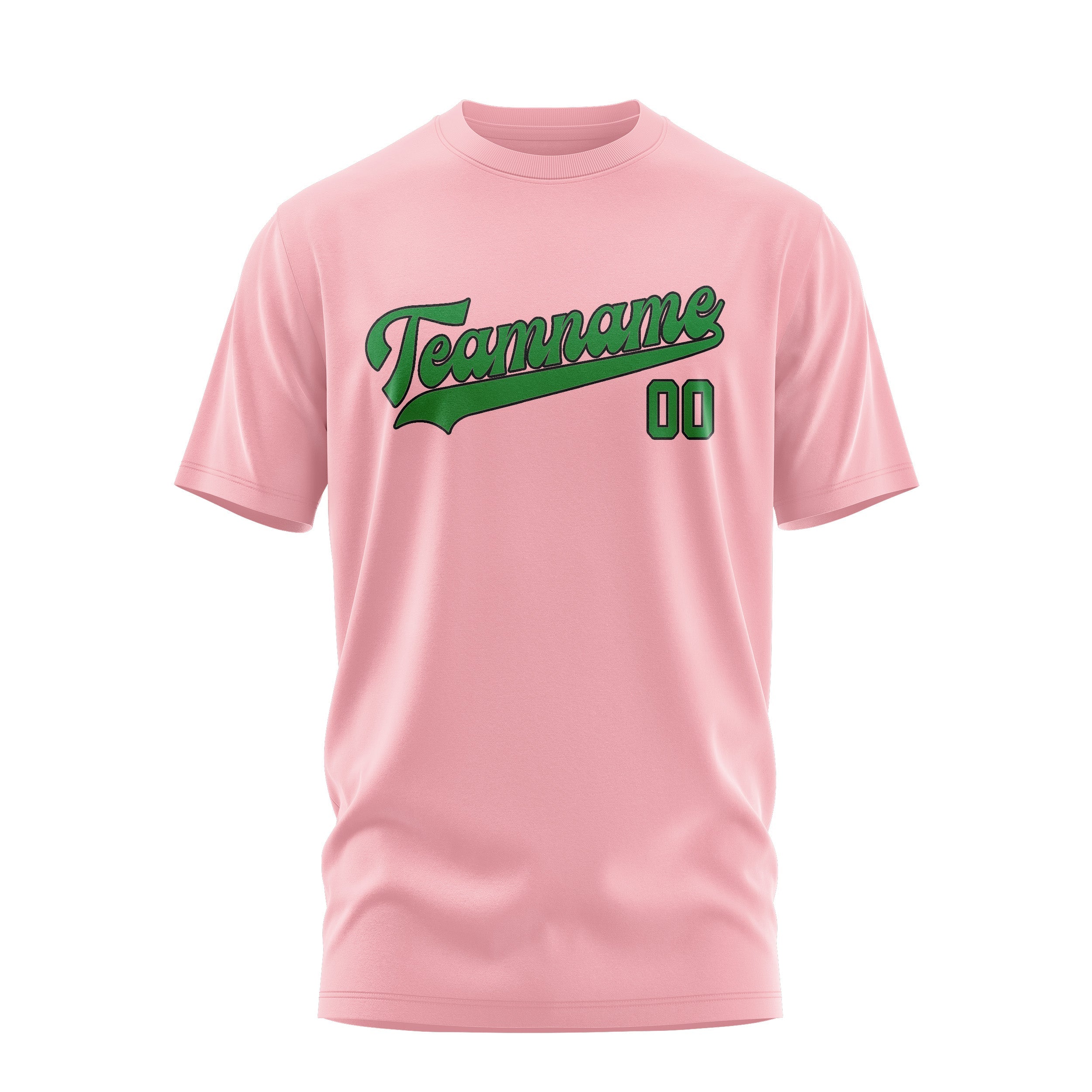 T-shirt personnalisé rose clair et vert émeraude