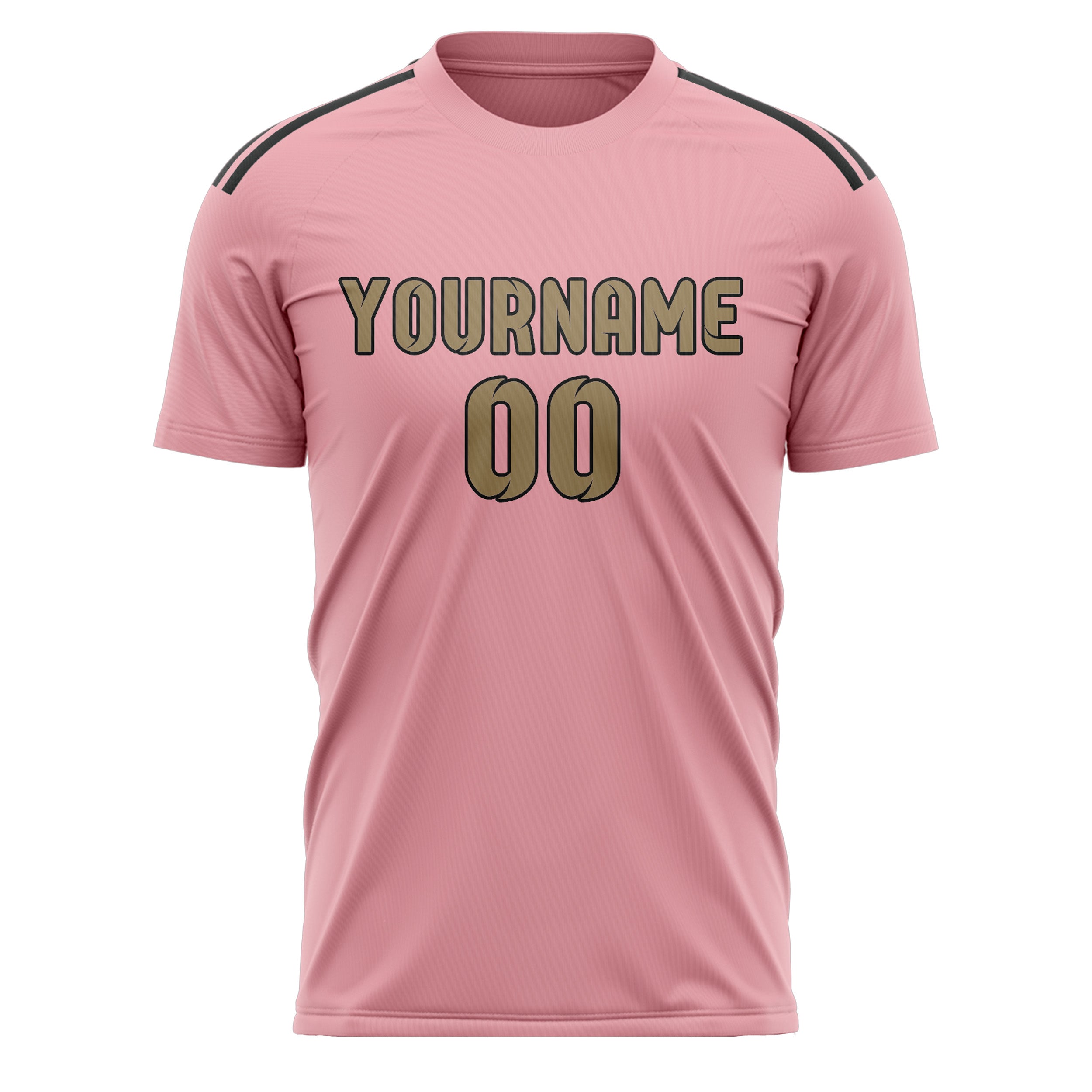 Maillot de football personnalisé rose clair et kaki clair