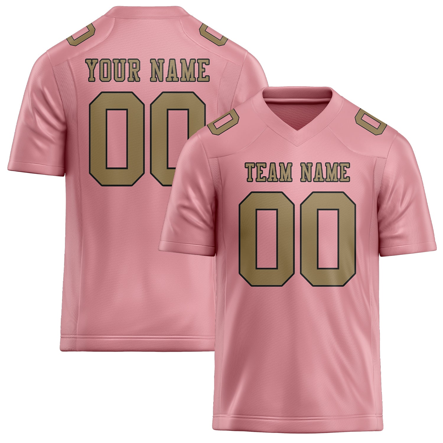 Maillot de football personnalisé rose clair et kaki clair
