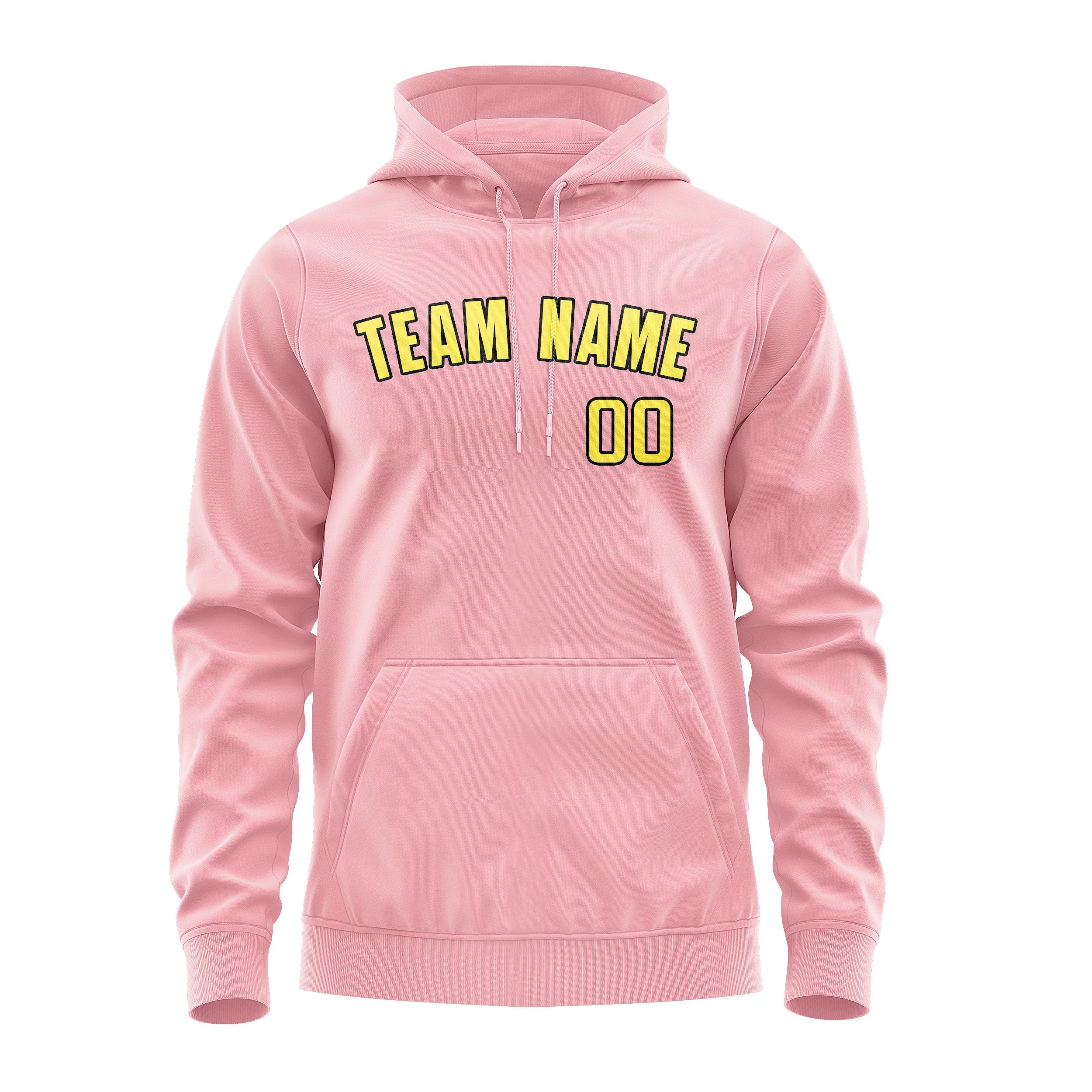 Sweat à capuche personnalisé rose clair et jaune clair 