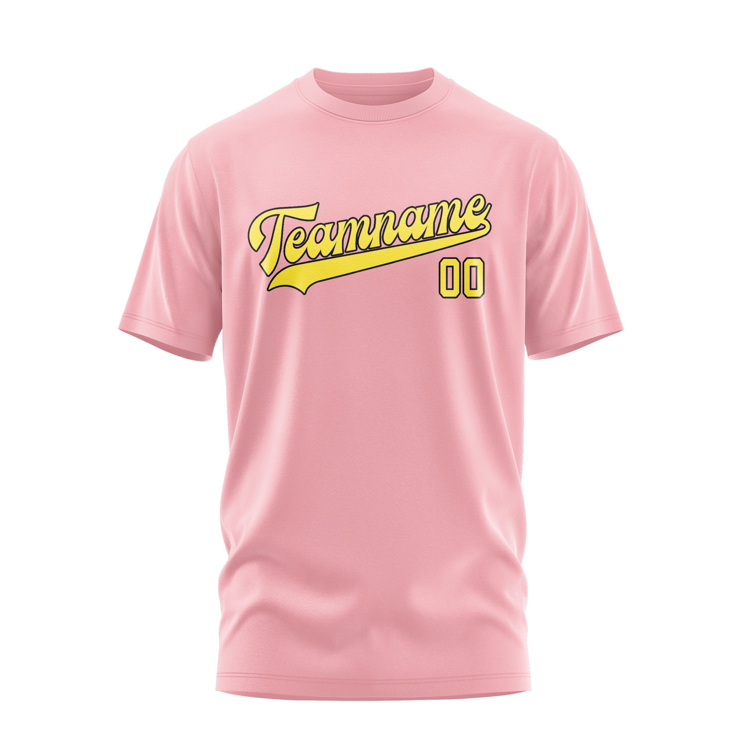T-shirt personnalisé rose clair et jaune clair