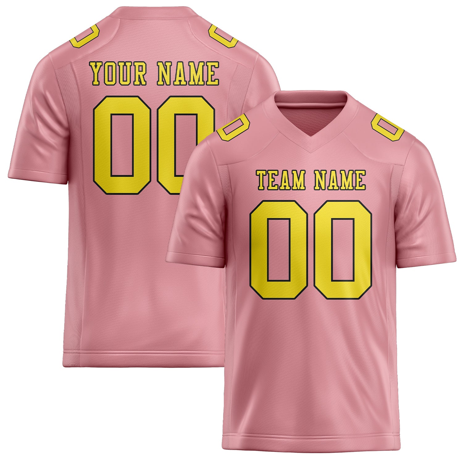 Maillot de football personnalisé rose clair et jaune clair