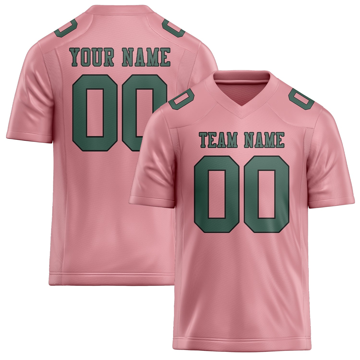 Maillot de football personnalisé rose clair, bleu et vert