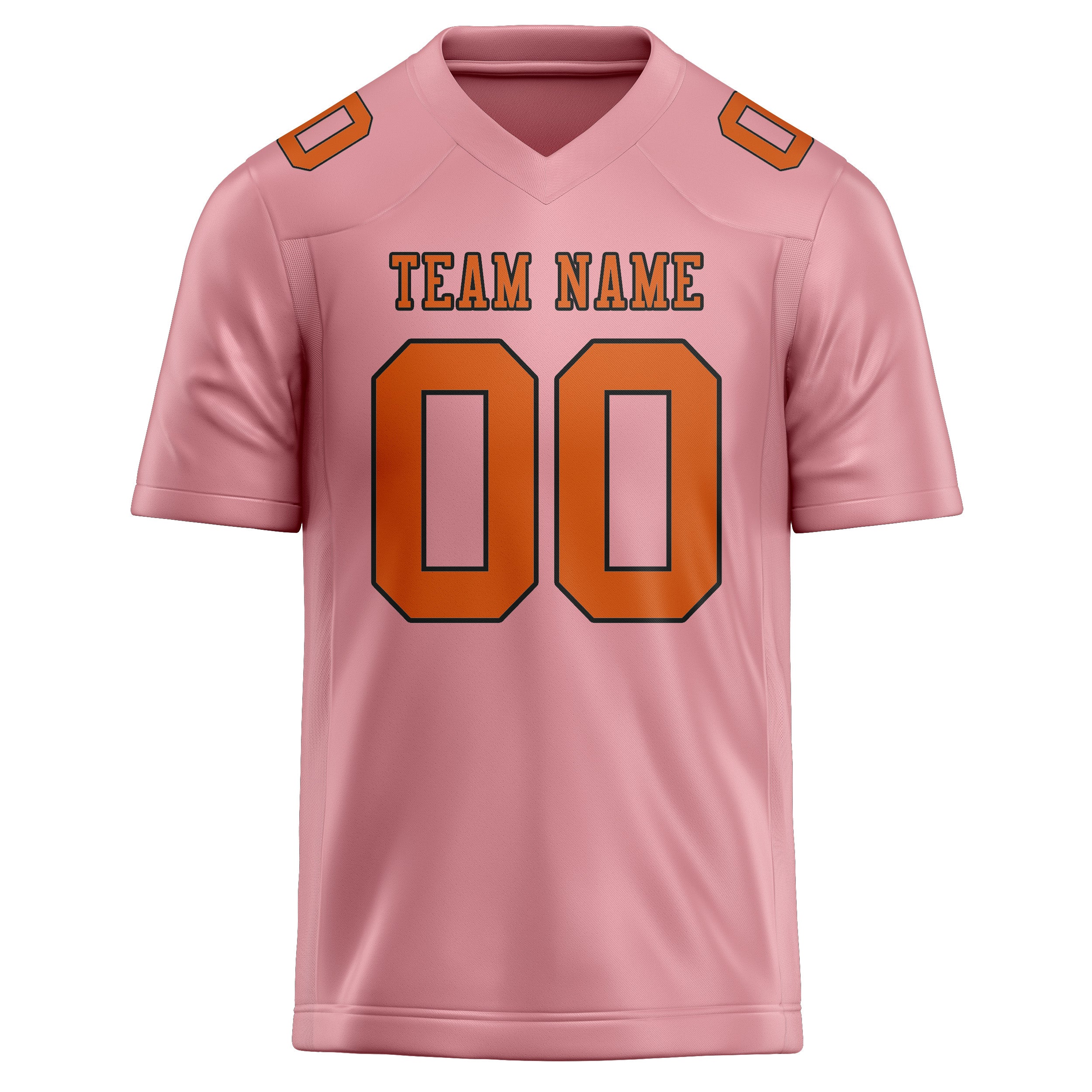 Maillot de football personnalisé rose clair et orange