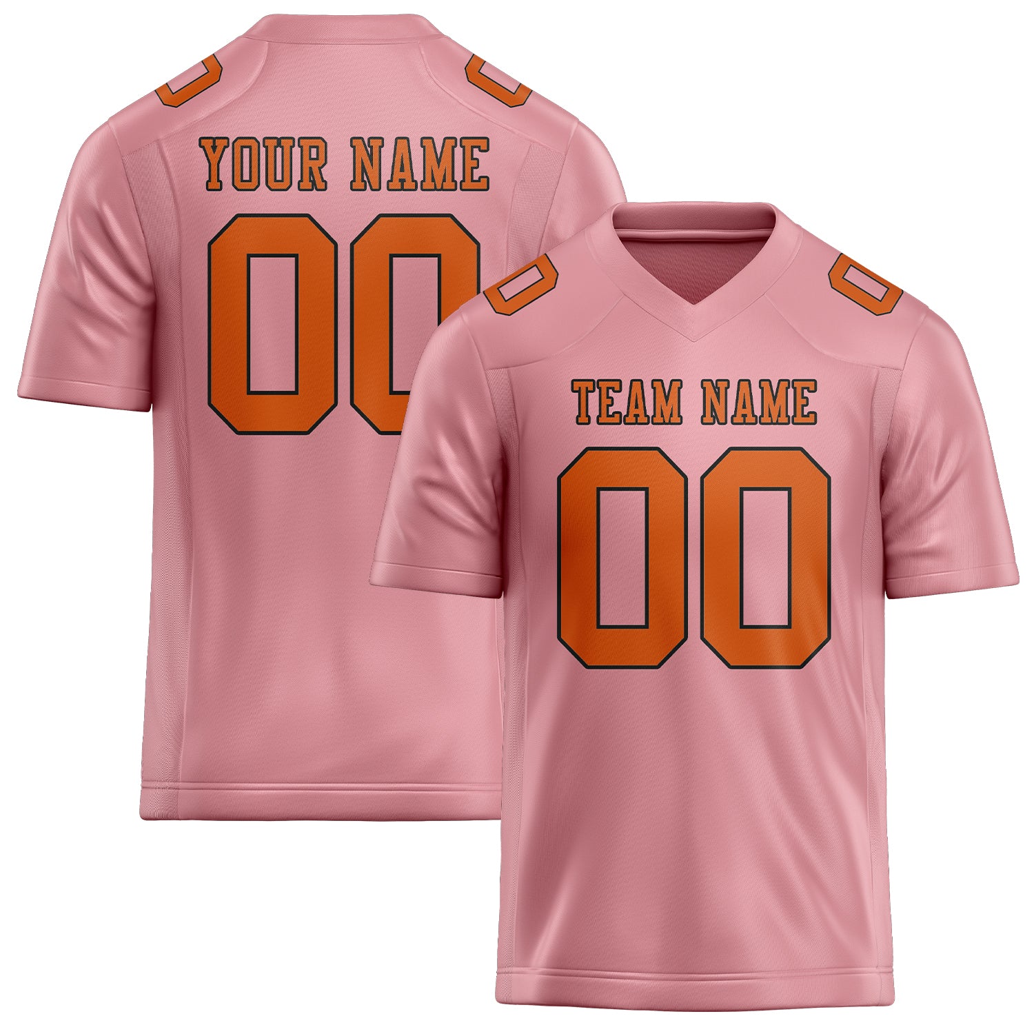 Maillot de football personnalisé rose clair et orange