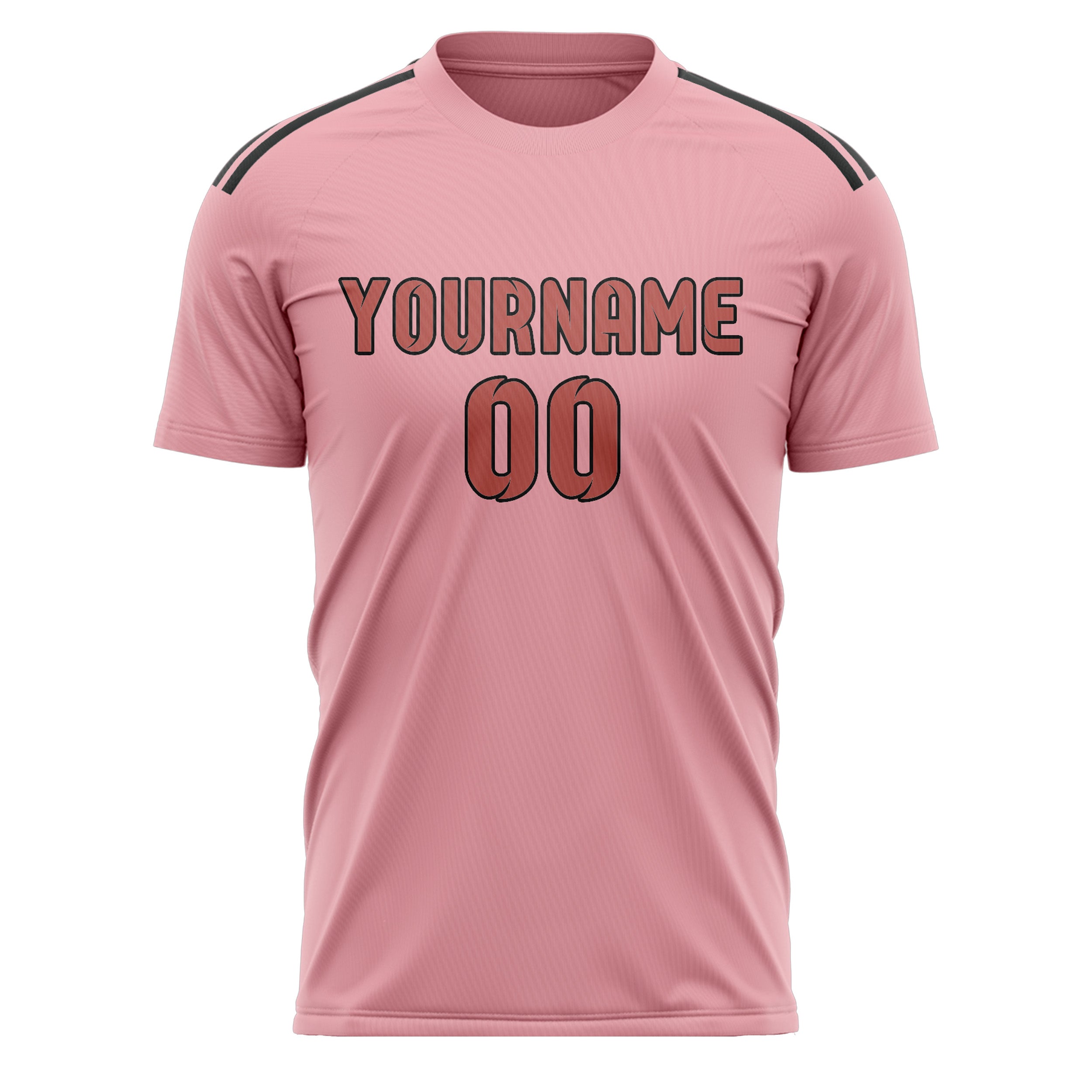 Maillot de football personnalisé rose clair et cuivre rose