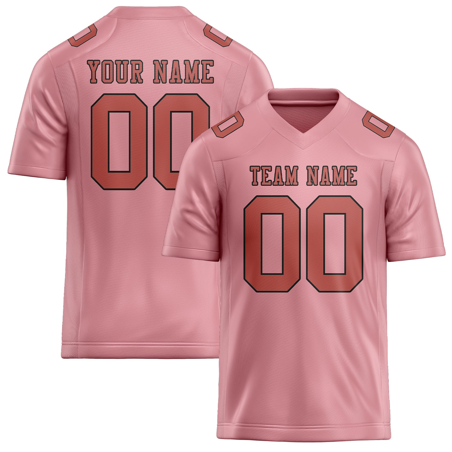 Maillot de football personnalisé rose clair et cuivre rose