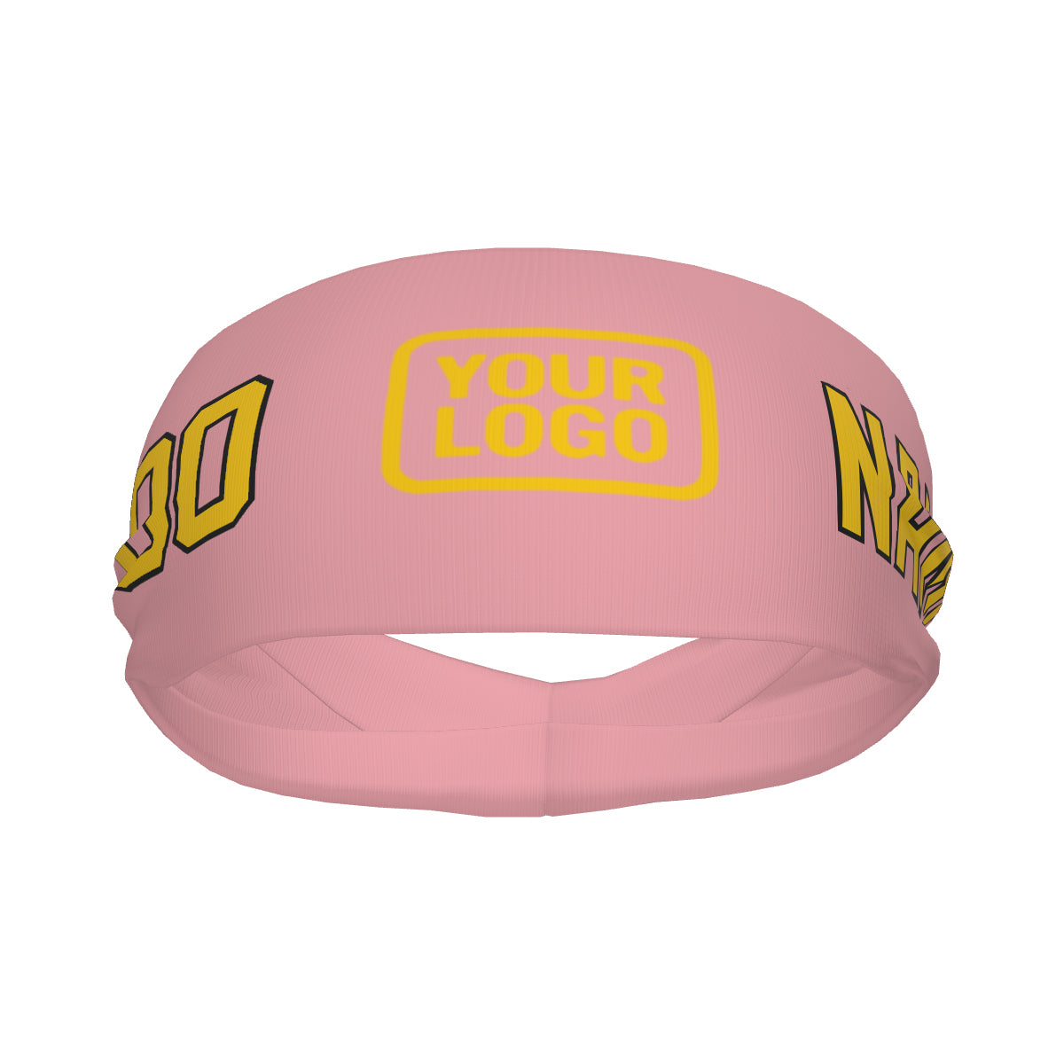 Bandeau de sport personnalisé rose clair et or