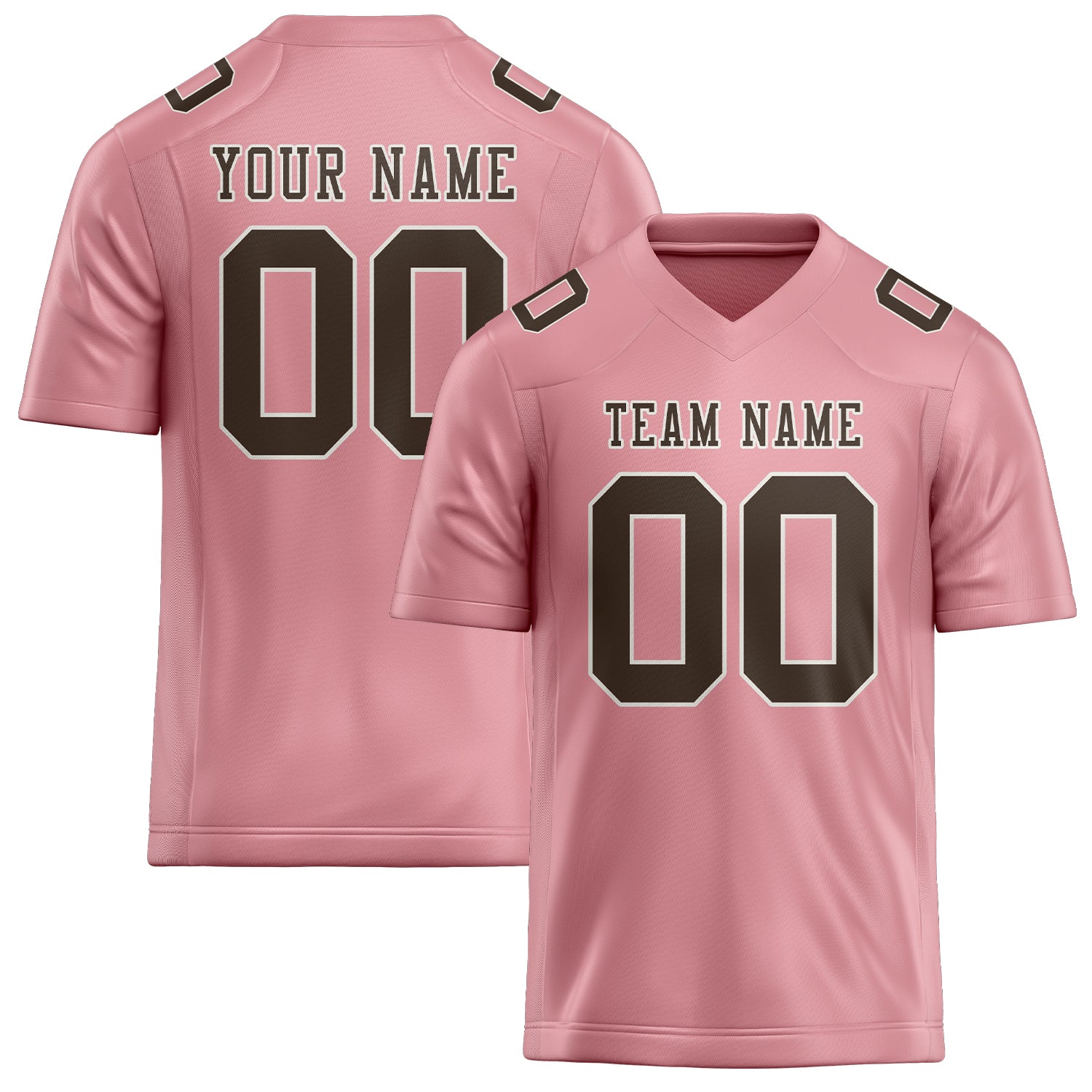 Maillot de football personnalisé rose clair et marron