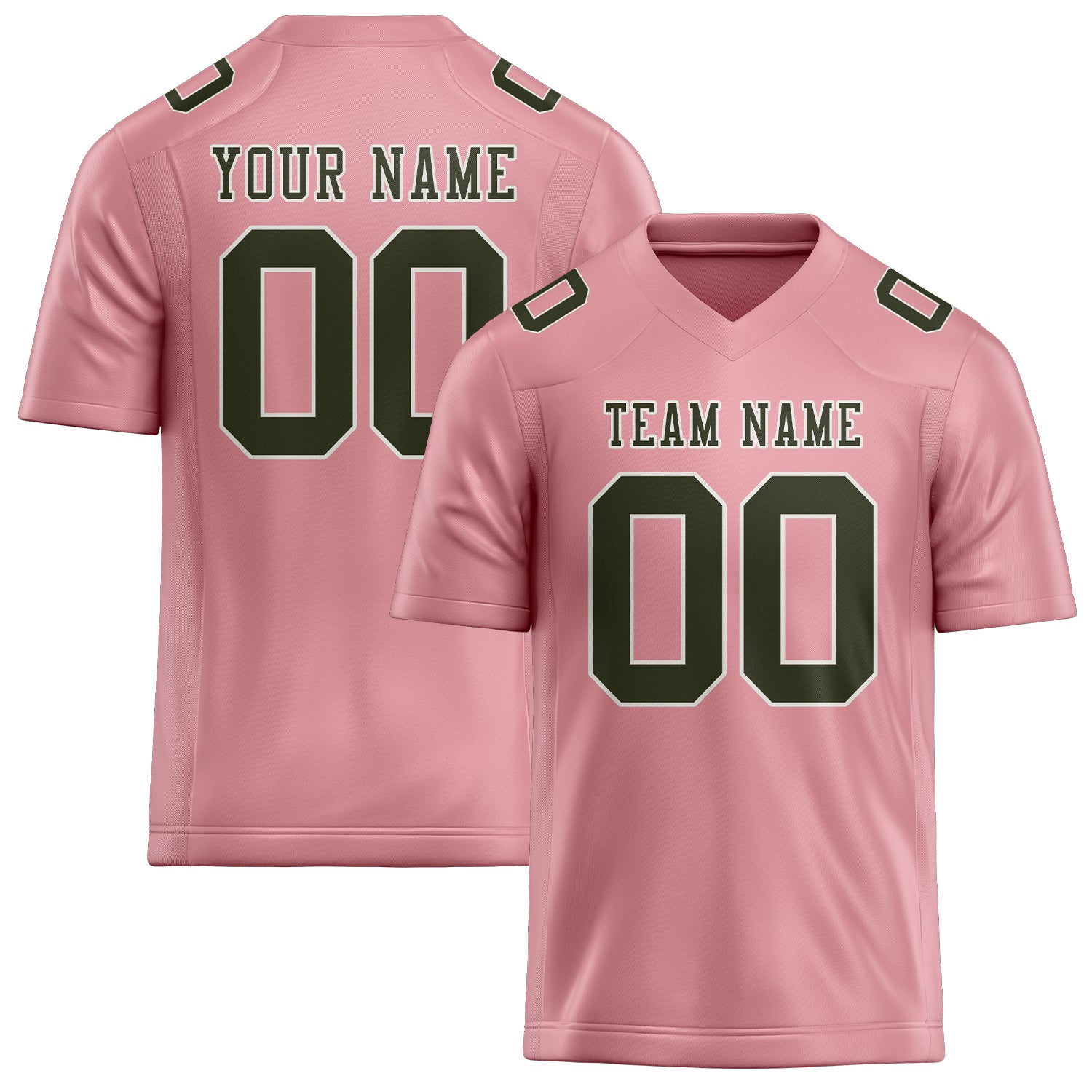 Maillot de football personnalisé rose clair olive
