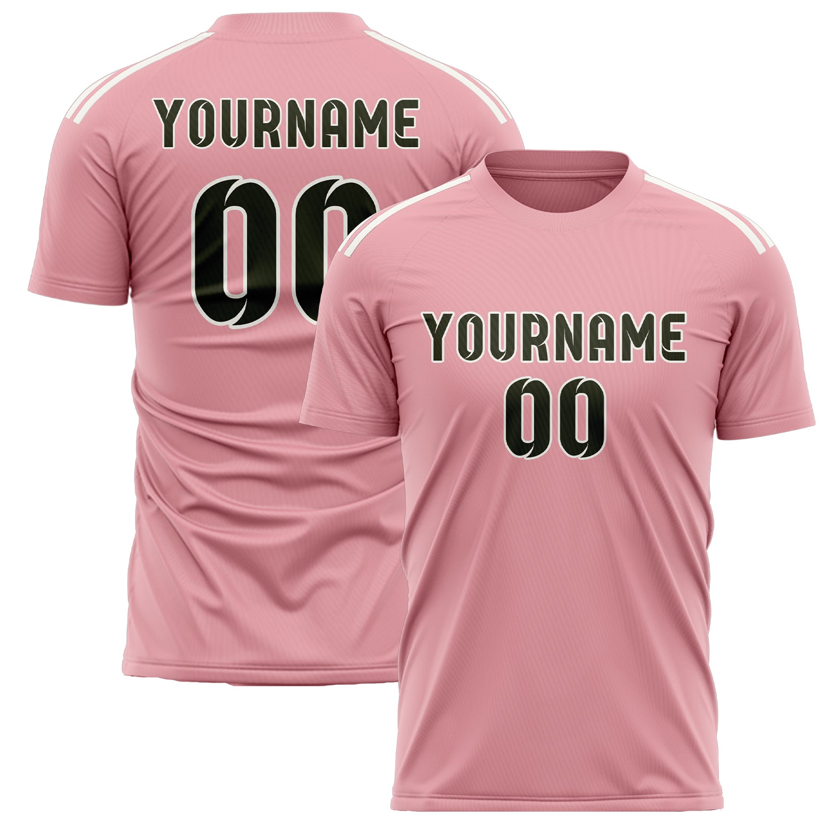 Maillot de football personnalisé rose clair olive