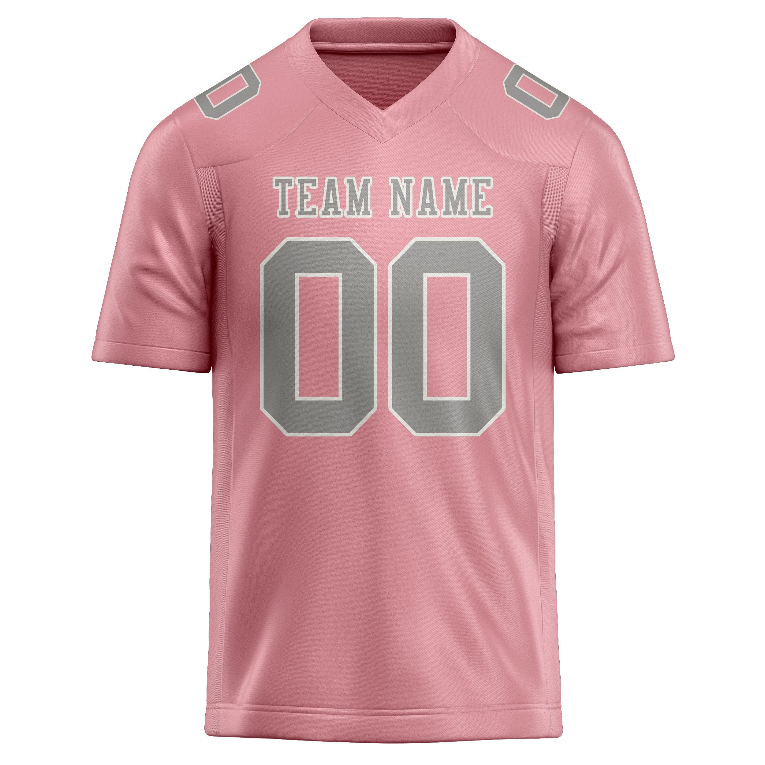 Maillot de football personnalisé rose clair et gris