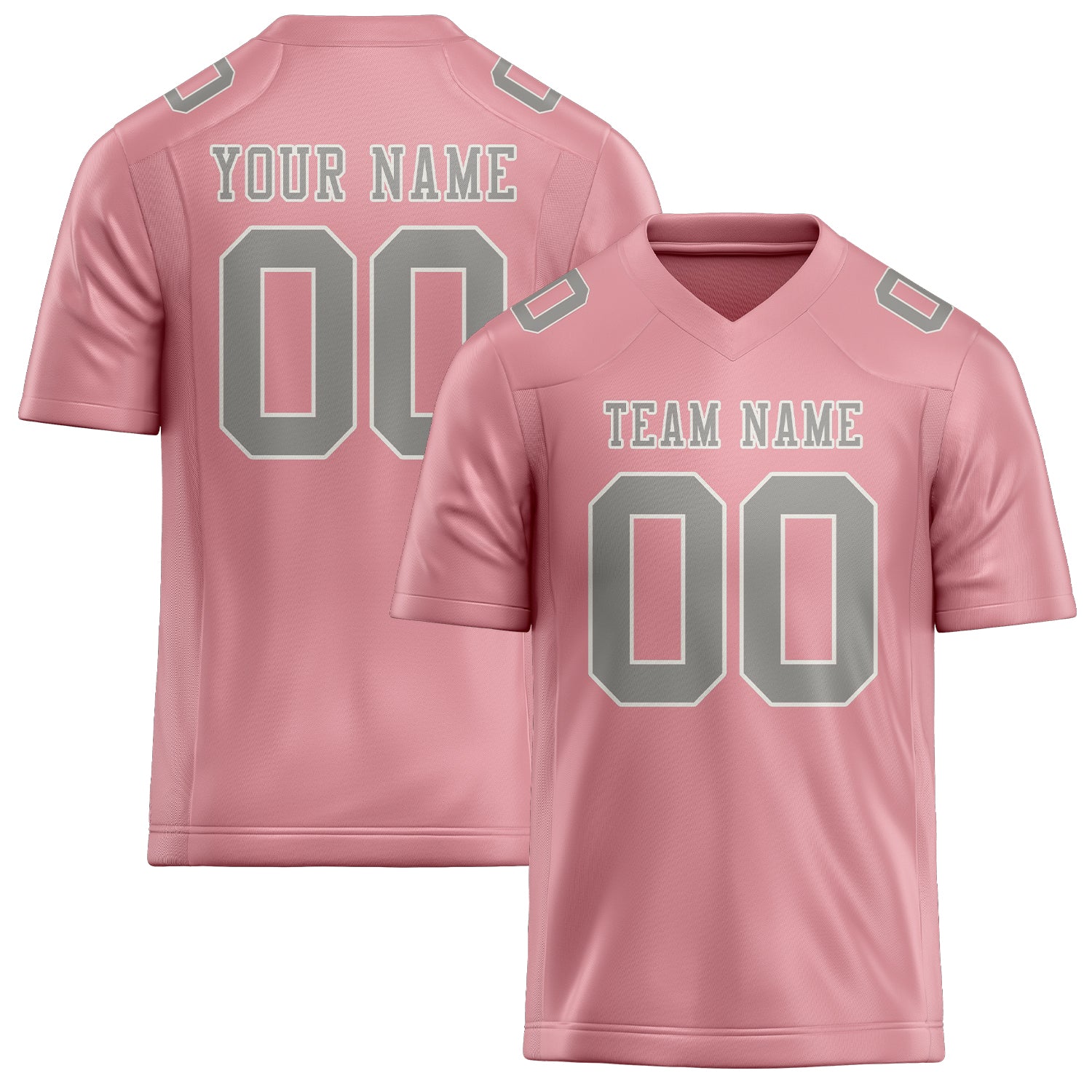 Maillot de football personnalisé rose clair et gris
