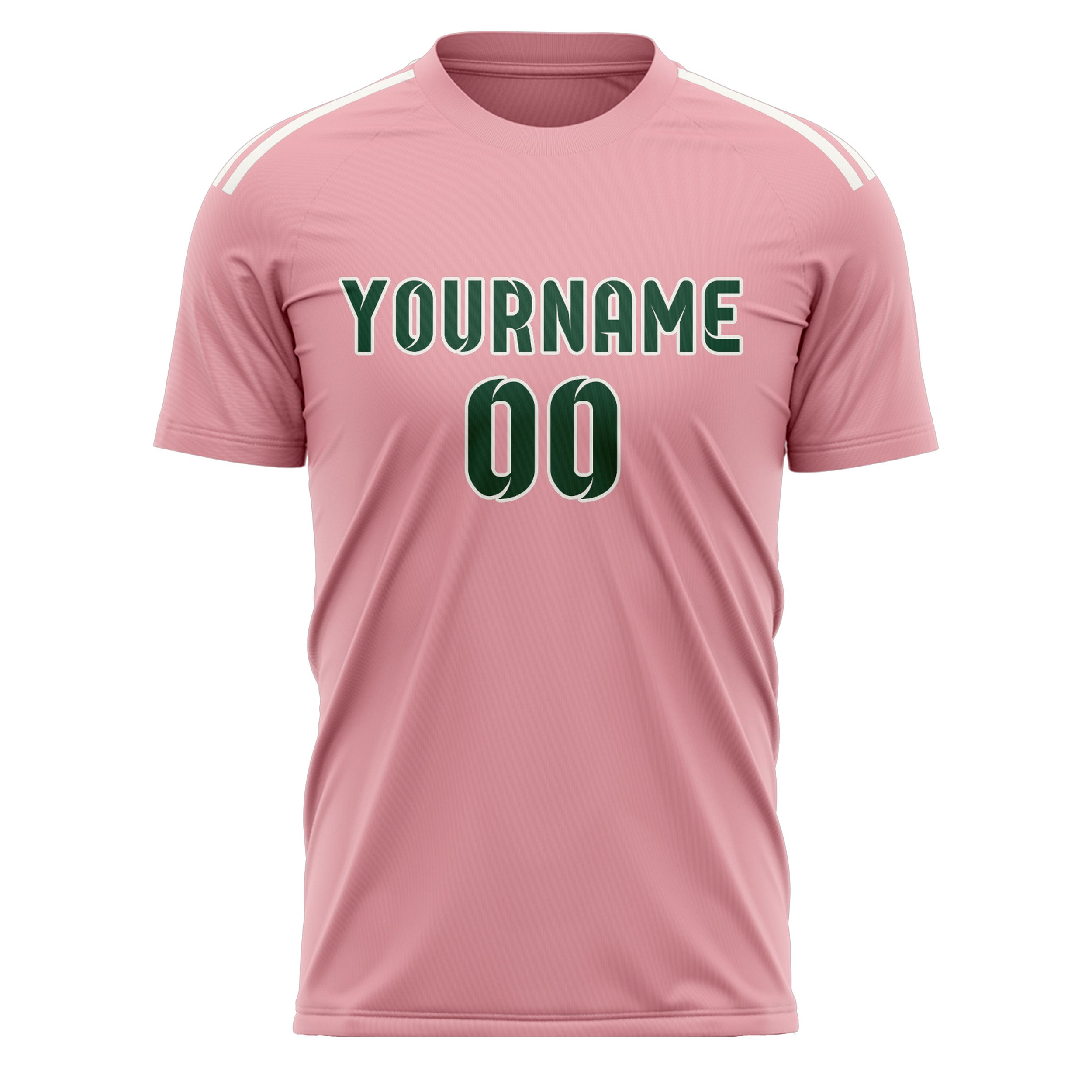Maillot de football personnalisé rose clair et vert