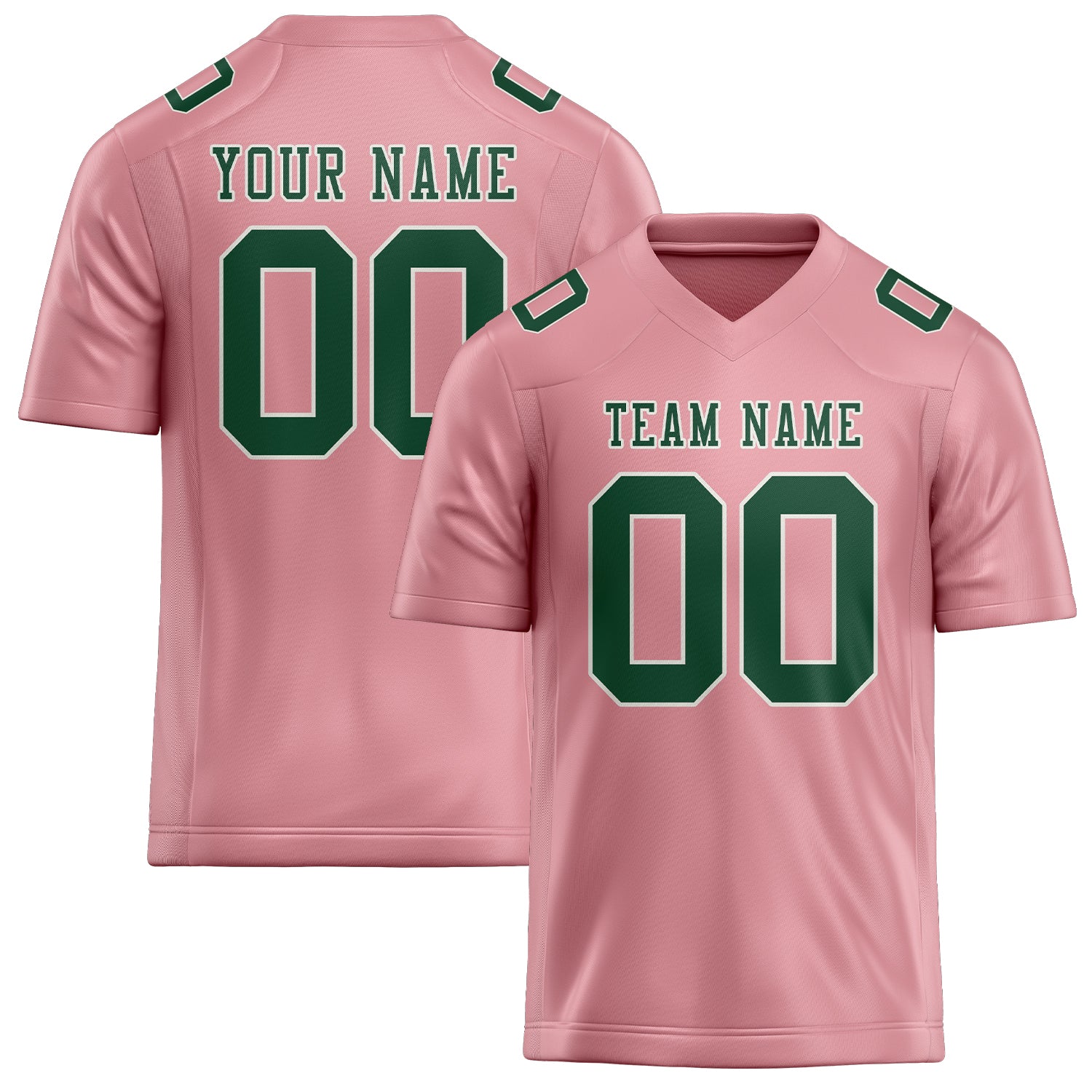 Maillot de football personnalisé rose clair et vert
