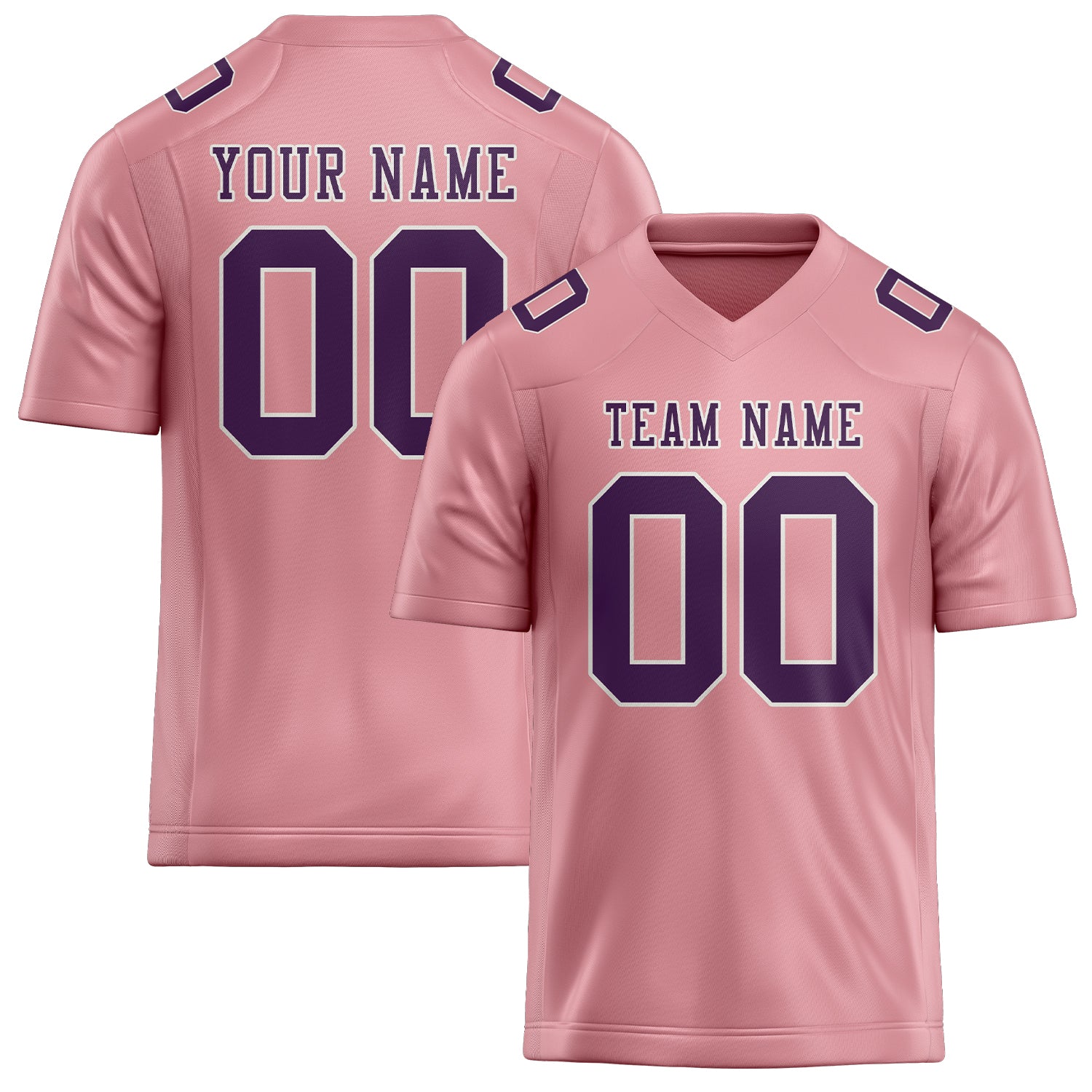 Maillot de football personnalisé rose clair et violet